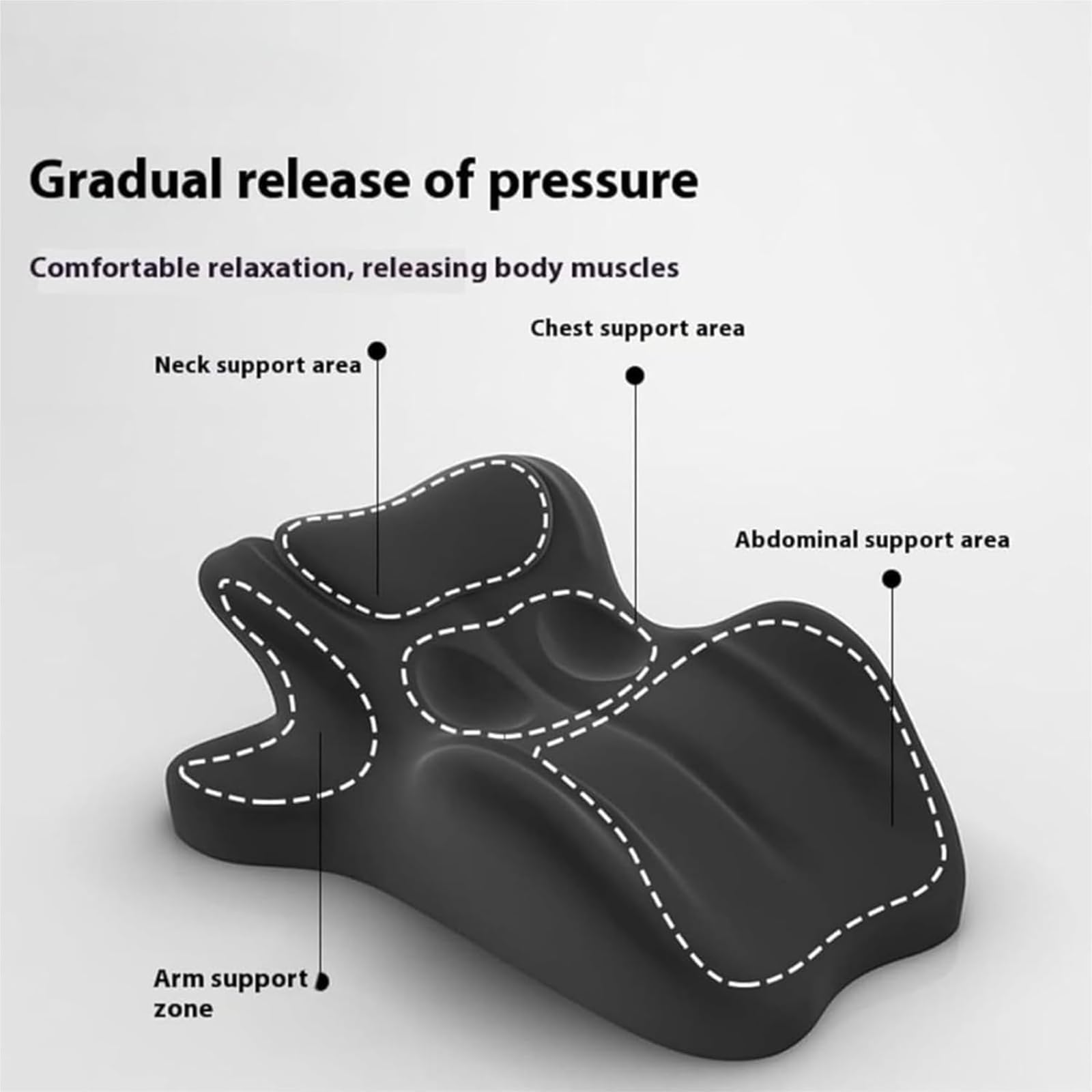 ZVD Coussin Couple Oreiller en Coin 27° Ergonomique en Mousse à Mémoire de Forme, Coussin de Soutien Multifonction pour Moments Intimes, Yoga, Lecture et Repos avec Housse Amovible (Noir)