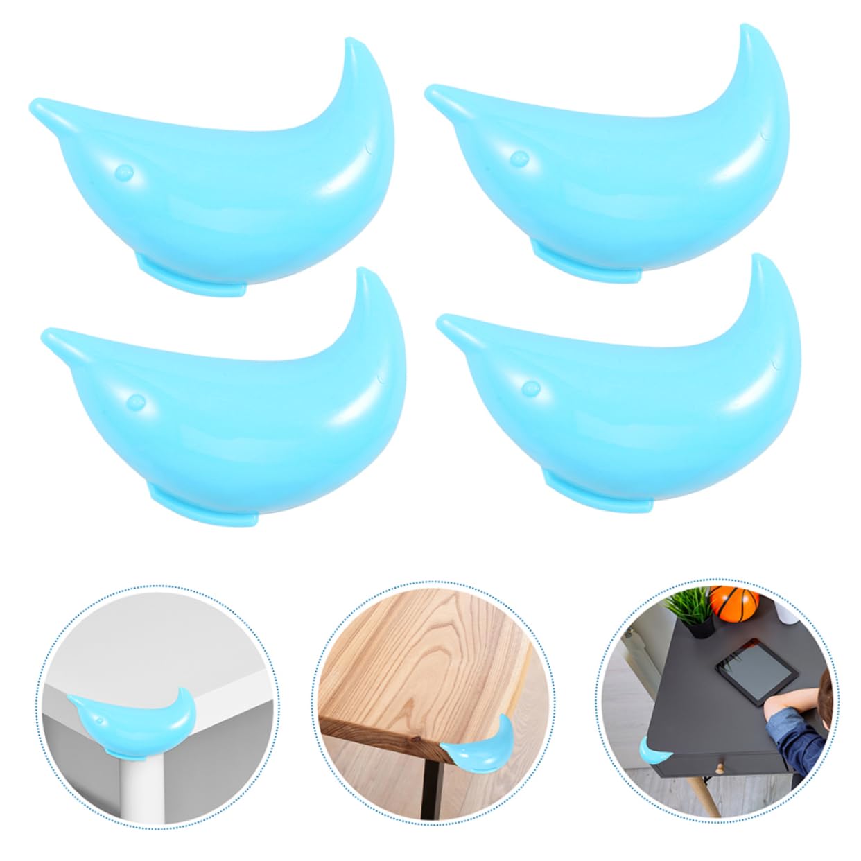 RORPOIR 6Pcs Dolphin Shaped Corner Protectors Soft Furniture for Tables Desks Cartoon Design Safety Bumpers for Lightweight Durable Wall Corner Guard