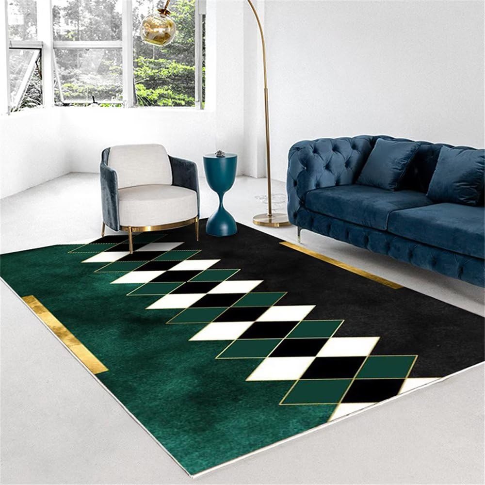Tapis jeu bébé turquoise grand tapis chambre enfant 100x160 rectangulaire moderne