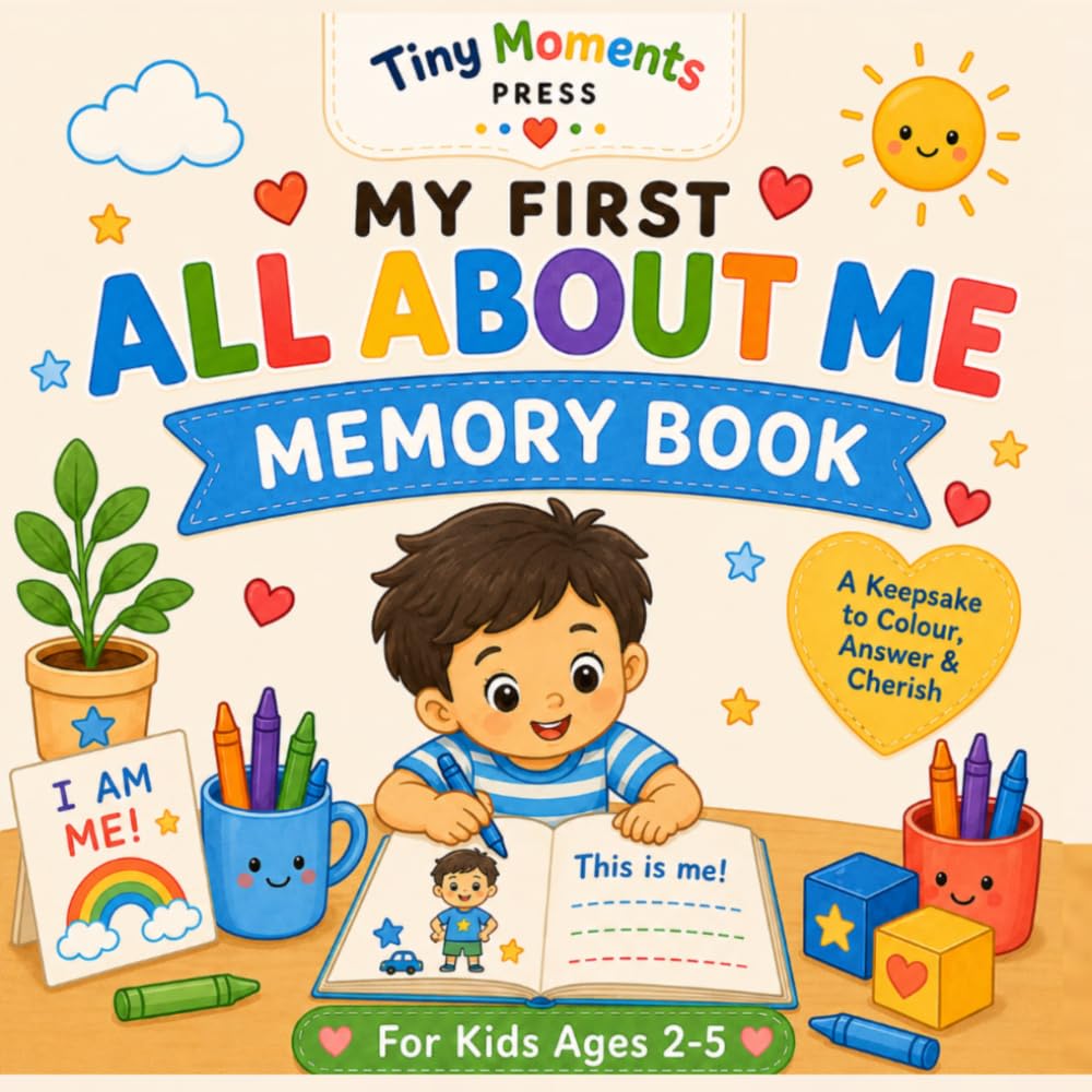 My First All About Me Memory Book: A Fun Fill-In Keepsake and Colouring Book for Boys Ages 2-5 | Special Gift for Boys (Tiny Moments My First Memory Books)