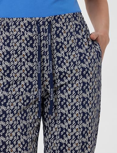 Image of Van Heusen Women's Printed Lounge Pants | Drawstrings & Side Pockets | Ultra Soft Fabric | Relaxed Fit | At home pyjamas | Everyday Comfort | Printed | Style 55306 | Available in Pack of 1 & 2