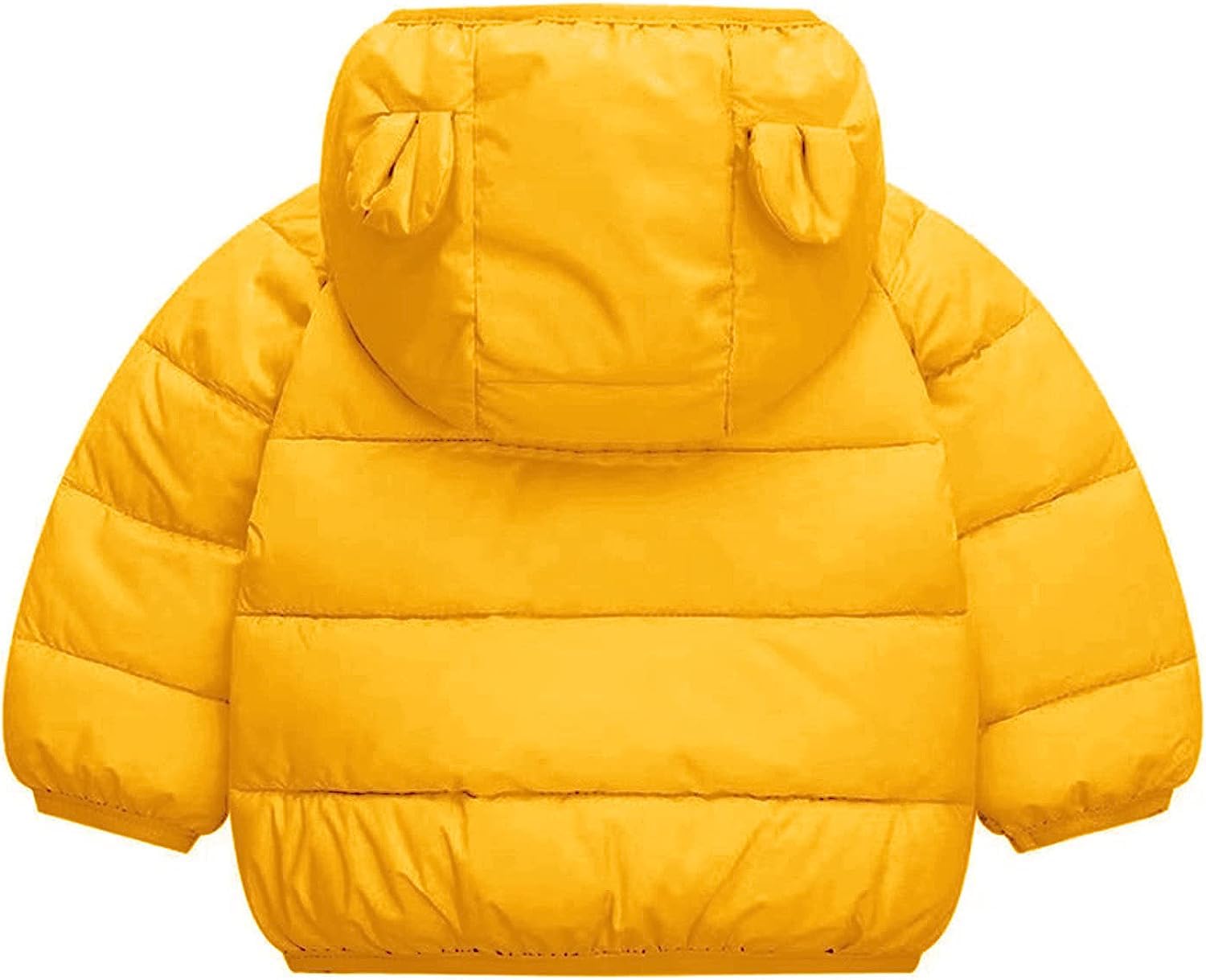 Bold N Elegant Wool Blend Cartoon Bear Kids Shiny Sparkling Quilted Winter Warm Hood Jacket Coat Bomber Standard Length Puffer Jacket For Boys Girls Kids (4-5 Years, Yellow)