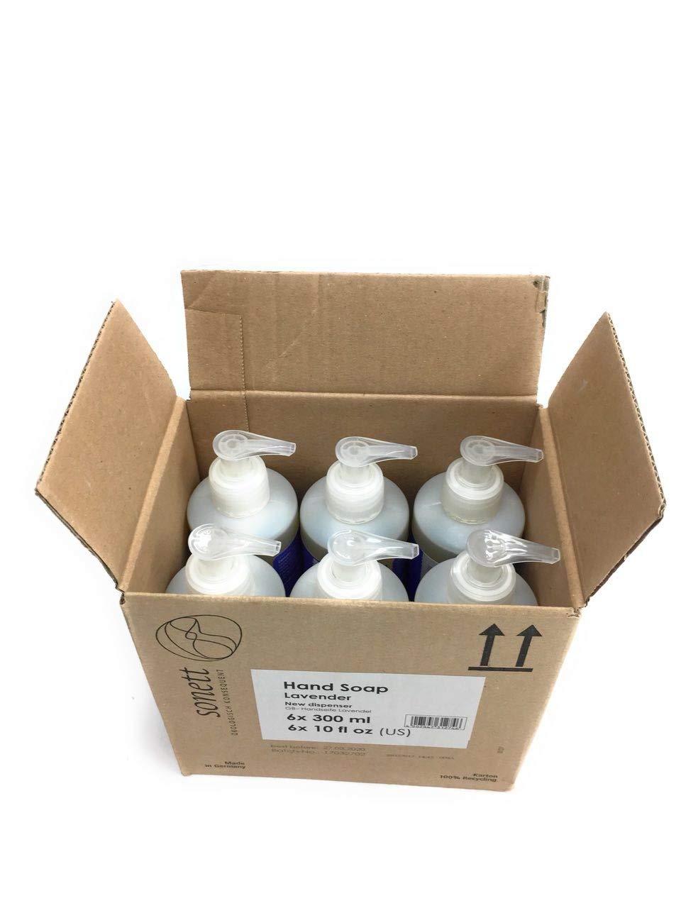 Sonett Organic Hand Soap Lavender liquid body care suitable for hands, face and body (6 Count) Certified Organically Grown