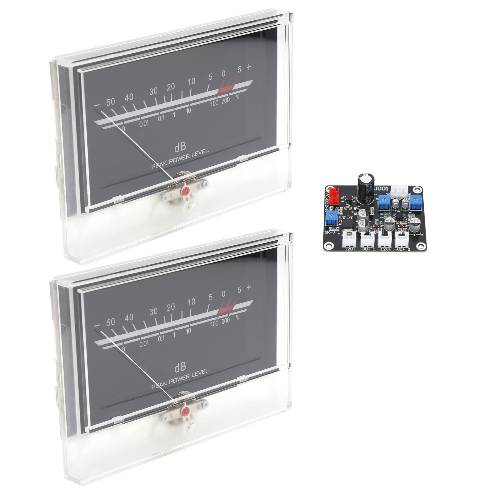 Wakects Głowica Miernika VU z płytką Sterownika Audio ABS PCB Podwójny Miernik Poziomu Dźwięku DB 137 X 95 Mm Białe Podświetlenie Regulowany Obrót i jasność dla Domowego Sprzętu Audio