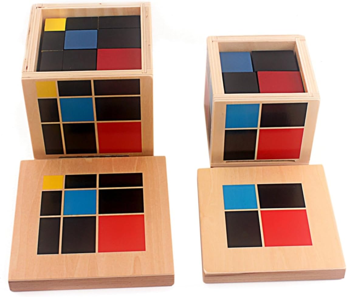 Montessori Arithmetic Algebraic Binomial Cube Trinomial Cube Wood Toys Math Elementary Education Toys Children Arithmetic Algebraic Math Teaching Aids (C)