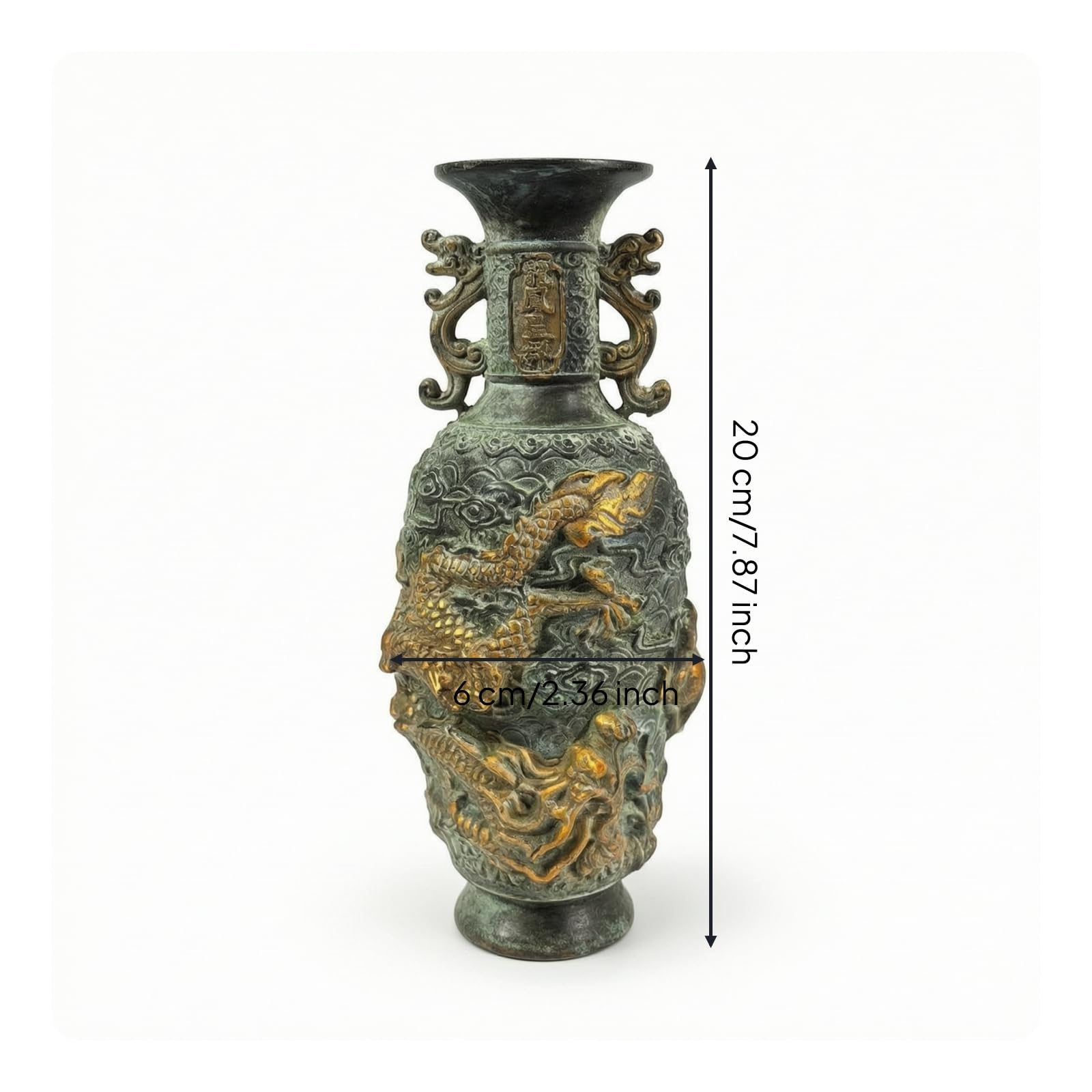 Colcolo Vaso Decorativo Vaso da Fiori Manici Centrotavola Scultura in Rame Stabile Peso 548 Texture Incisa Adatto per Consolle Mensole Studio