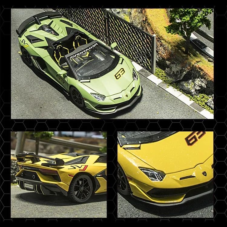 Image of 1:24 Big Size Lamborgini SVJ63 Scale Model Car - Exclusive Alloy Metal Pull Back Die Cast Car Toy with Openable Doors, Light & Music - Best Gifts for Kids【Colors as Per Stock】
