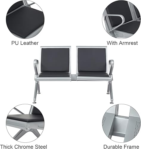 Miniatura 4 de Kinfant Sillas de sala de espera para recepción de invitados recepción de invitados banco de oficina para aeropuerto hospital banco salón sala de