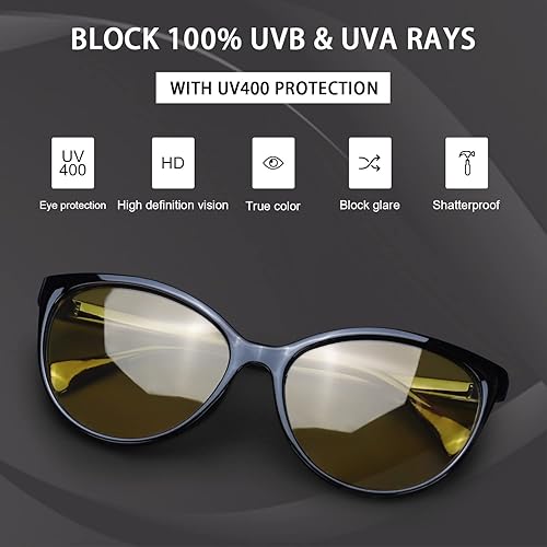 Miniatura 6 de TJUTR Gafas de visión nocturna para mujer, gafas polarizadas de conducción nocturna que reducen el deslumbramiento, gafas nocturnas con protección