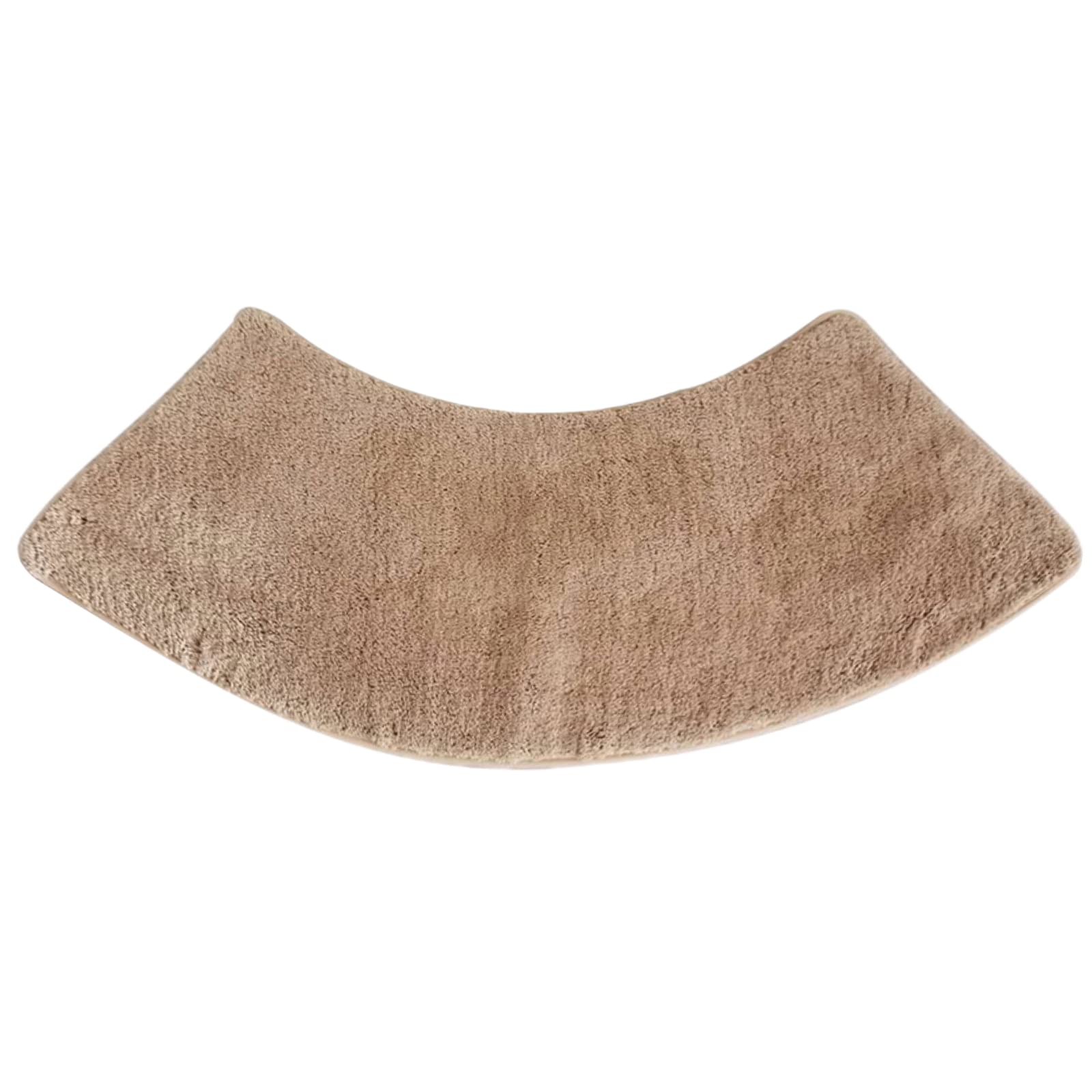 Badematte Runddusche, Medium Mikrofaser Duschmatte Halbrund, Viertelkreis Rutschfeste Hochflor Gebogen, Waschbar für Eckdusche, Beige
