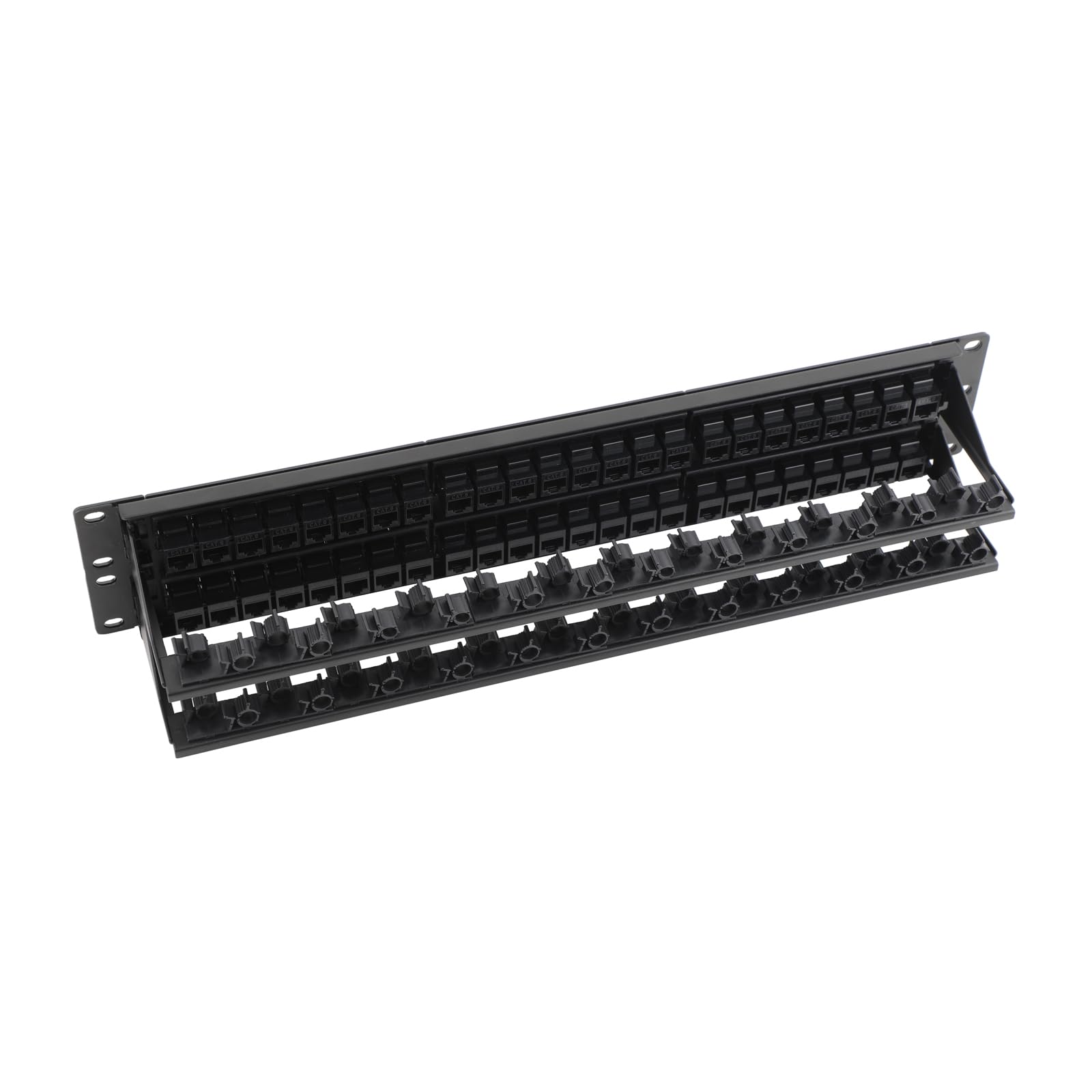 1 Stück 48 Port Patchpanel Patchfeld 19 Zoll 2U mit ABS