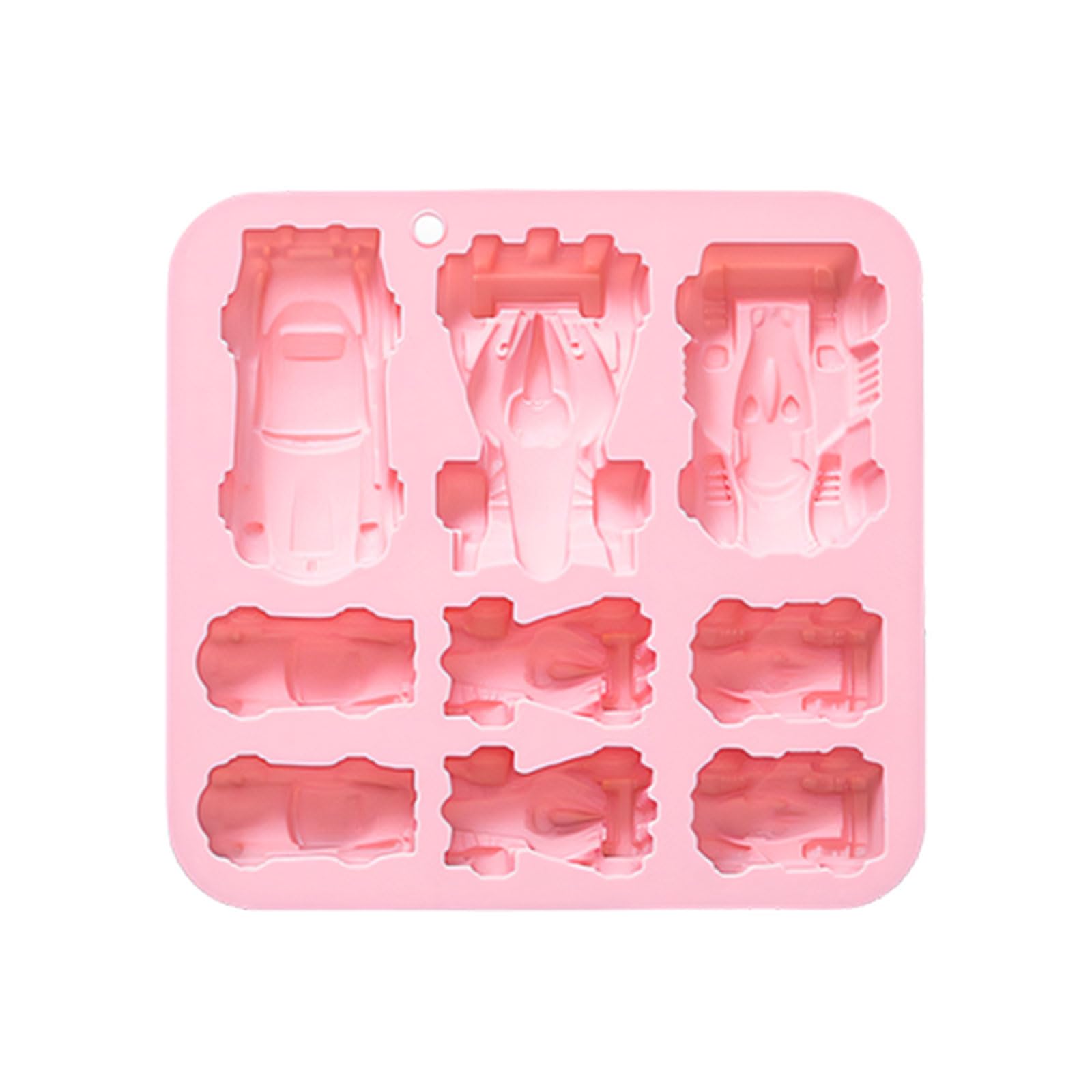 Tsophreniq 9 Cavities Racing Car Silicone Ice Molds Easy Demolding Dishwasher Safe for Cake Baking Freezing Drink Freezers Party Freezing Block Tray