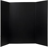 Hobby Lobby Black Tri-Fold Project Display Boards 36x48 Inch Set of 3 - Sturdy Science Fair Exhibition Boards