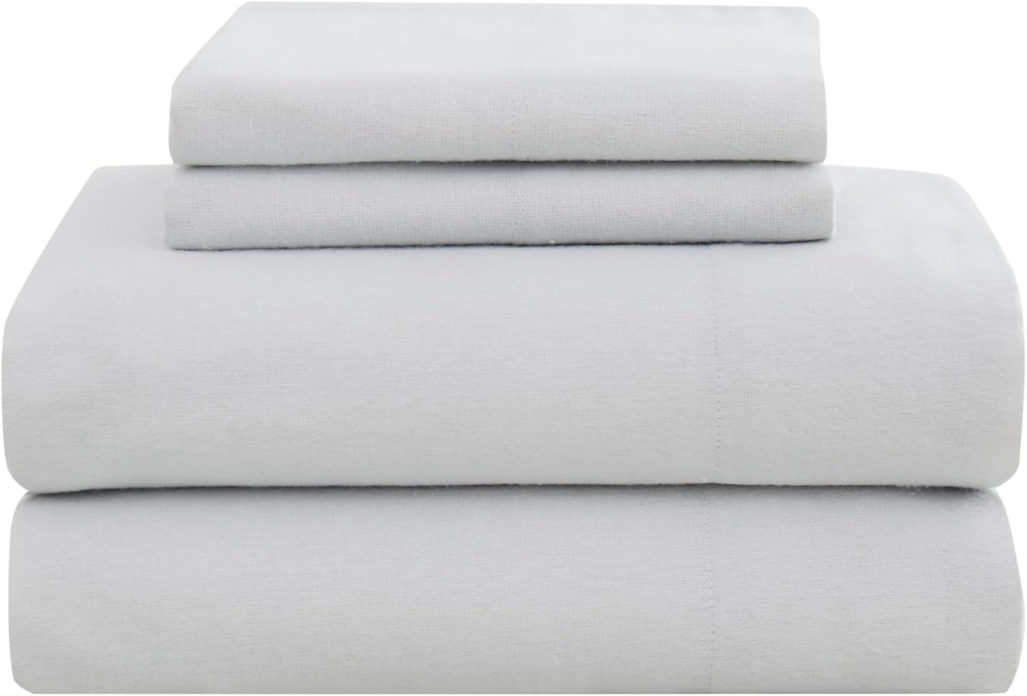 TRULY SOFT Solid Flannel Grey Cotton 4-Piece Queen Sheet Set, Solid Themed, for Men and Women, Oeko-TEX Certified Confidence