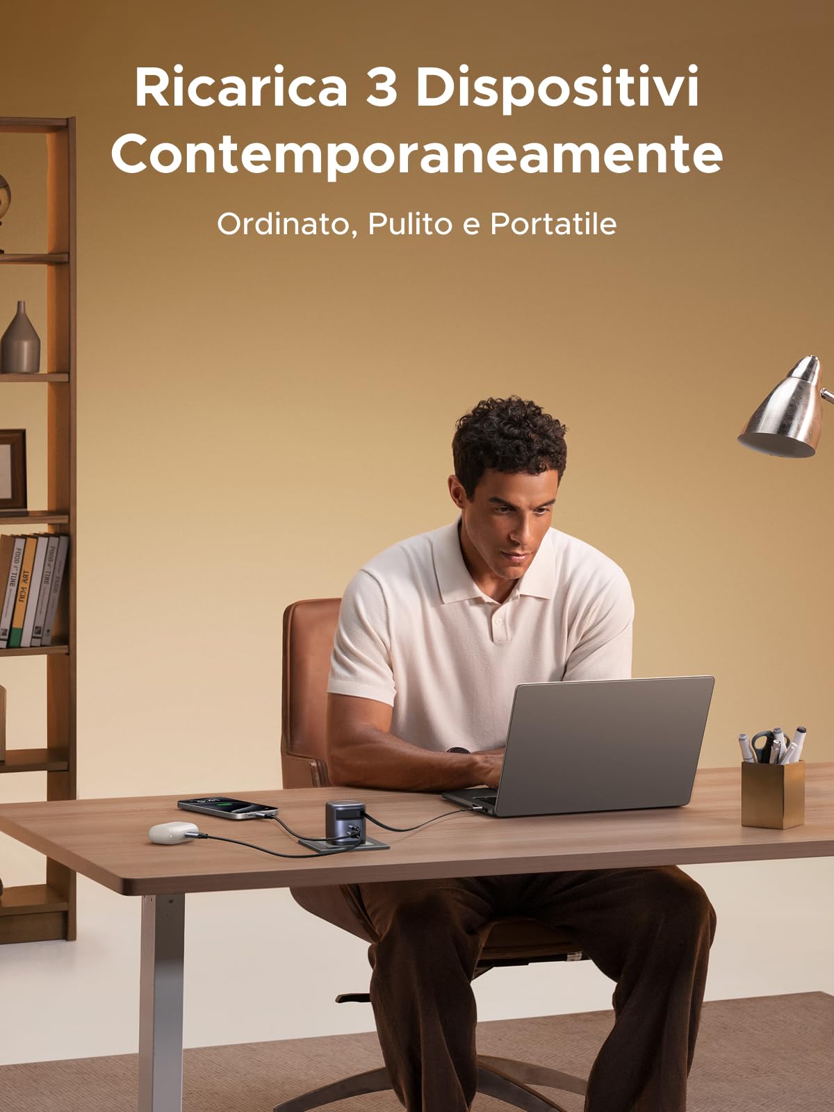 UGREEN Caricatore USB-C GaN 45W 3 in 1 con Cavo Retrattile, Ricarica Rapida Super Fast Charging 2.0 PD 3.0 QC 3.0, Compatibile con Samsung, MacBook, iPhone17/17 Air/17 pro/17 Pro Max, per Viaggio