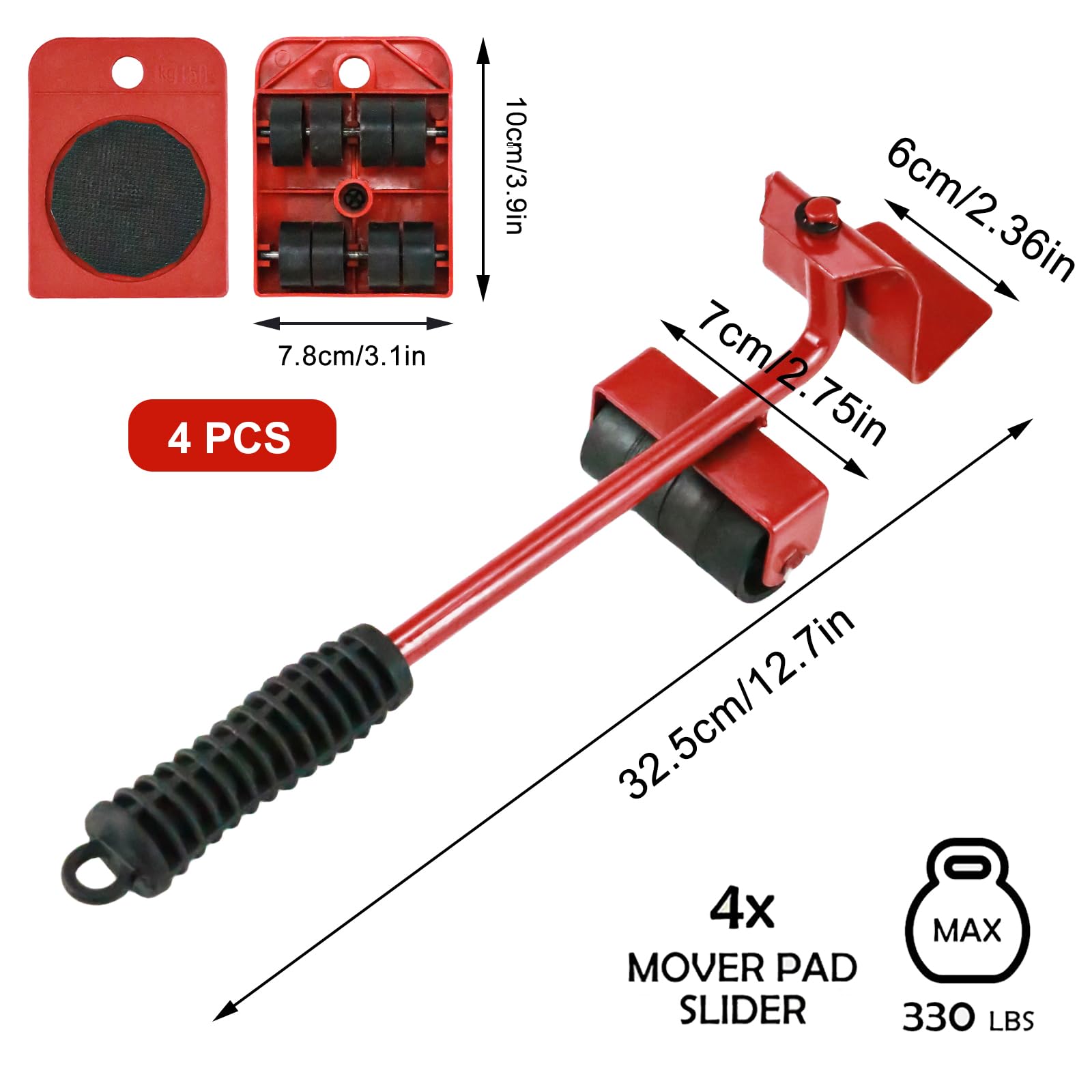 YFaith Möbeltransportrollen Set Mit Bremse - 4 Stück Schwerlast Rollen Für Umzug & Möbel