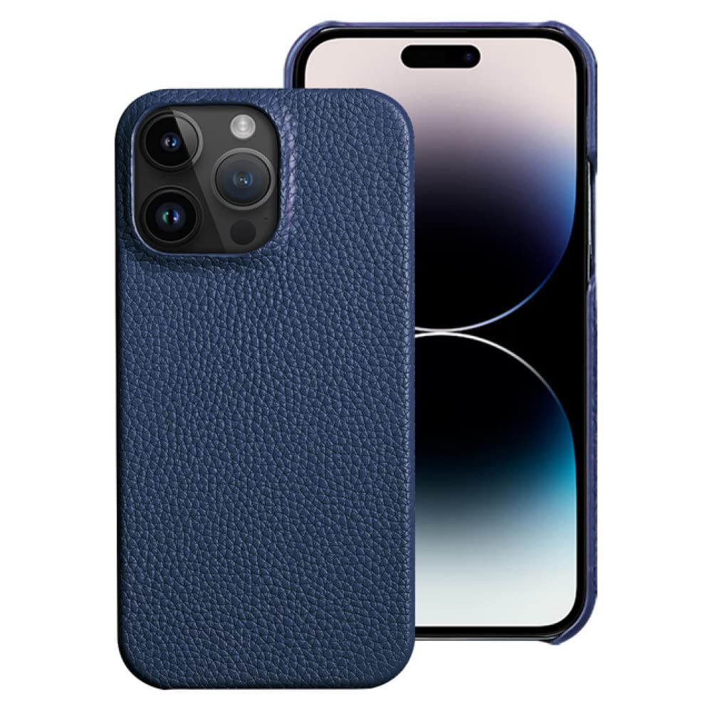 Coque en cuir véritable de vachette pour iPhone 11 Pro de couleur bleu élégant - 7