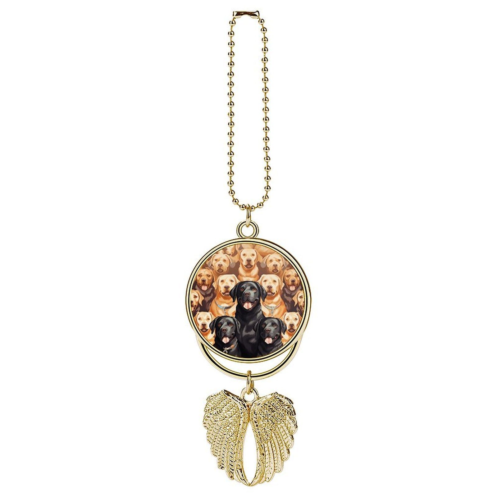 Car Charm Zinc Alloy Rearview Mirror Hanging Ornament Premium Metal Labrador Retriever Dogs Car Pendant for Auto Interior Decor Accessories,Unique Gift for Adult,Golden-Style
