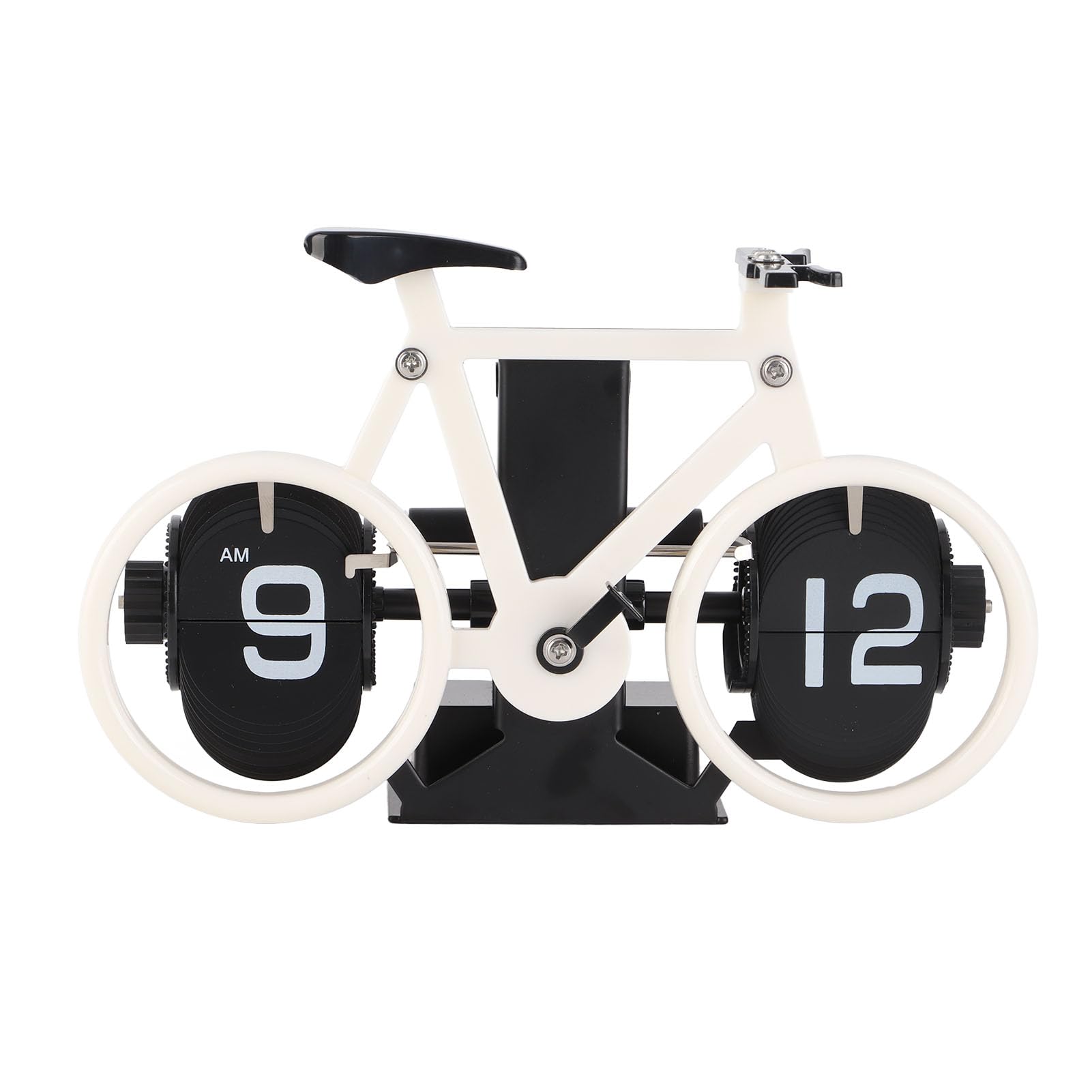 Jeffergarden Retro Rowerowy Zegar Flip, Stal Nierdzewna Mechaniczny (WHITE)