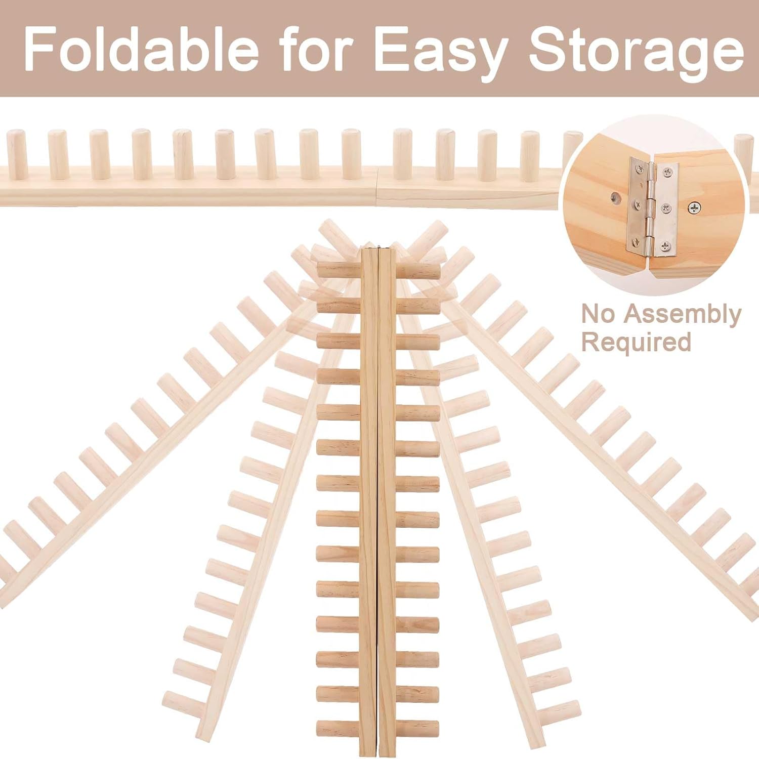 maileiduo 48” Chunky Blanket Loom, Wooden Knitting Loom Kit for Chunky Yarn, Blanket Loom for ChunkyYarn, Throws, ThickYarn Raw wood 48inch