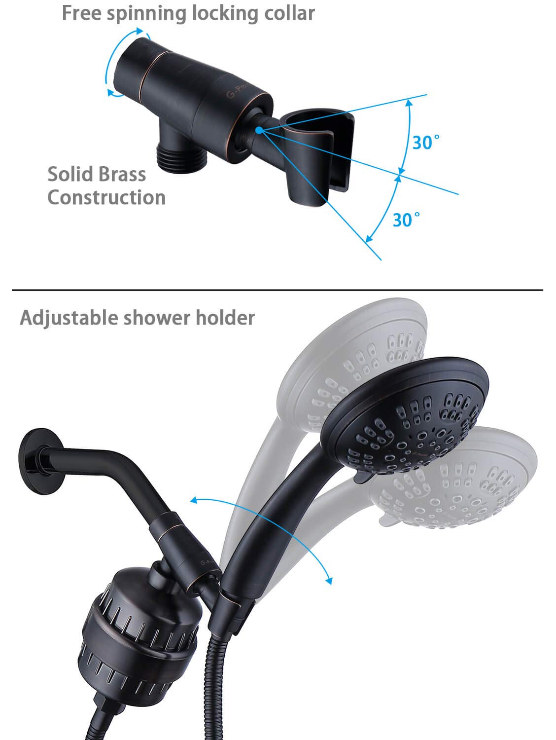 GPromise Luxury Filtered Handheld Shower Head , Shower Set 6 Spray