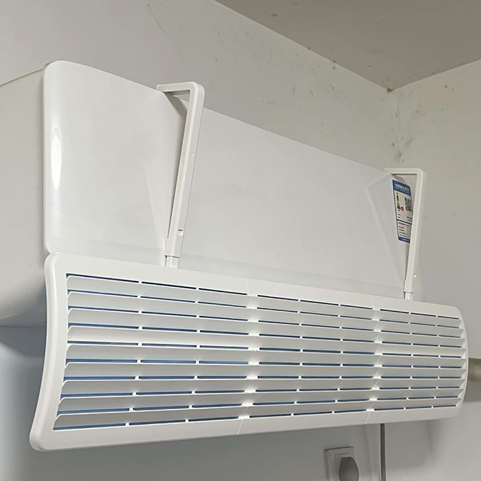 Deflettore Condizionatore Universale, Deflettore Aria Condizionata per Split e Climatizzatori a Parete, Design a Griglia Orientata a 18°, Evita Correnti d'Aria Dirette