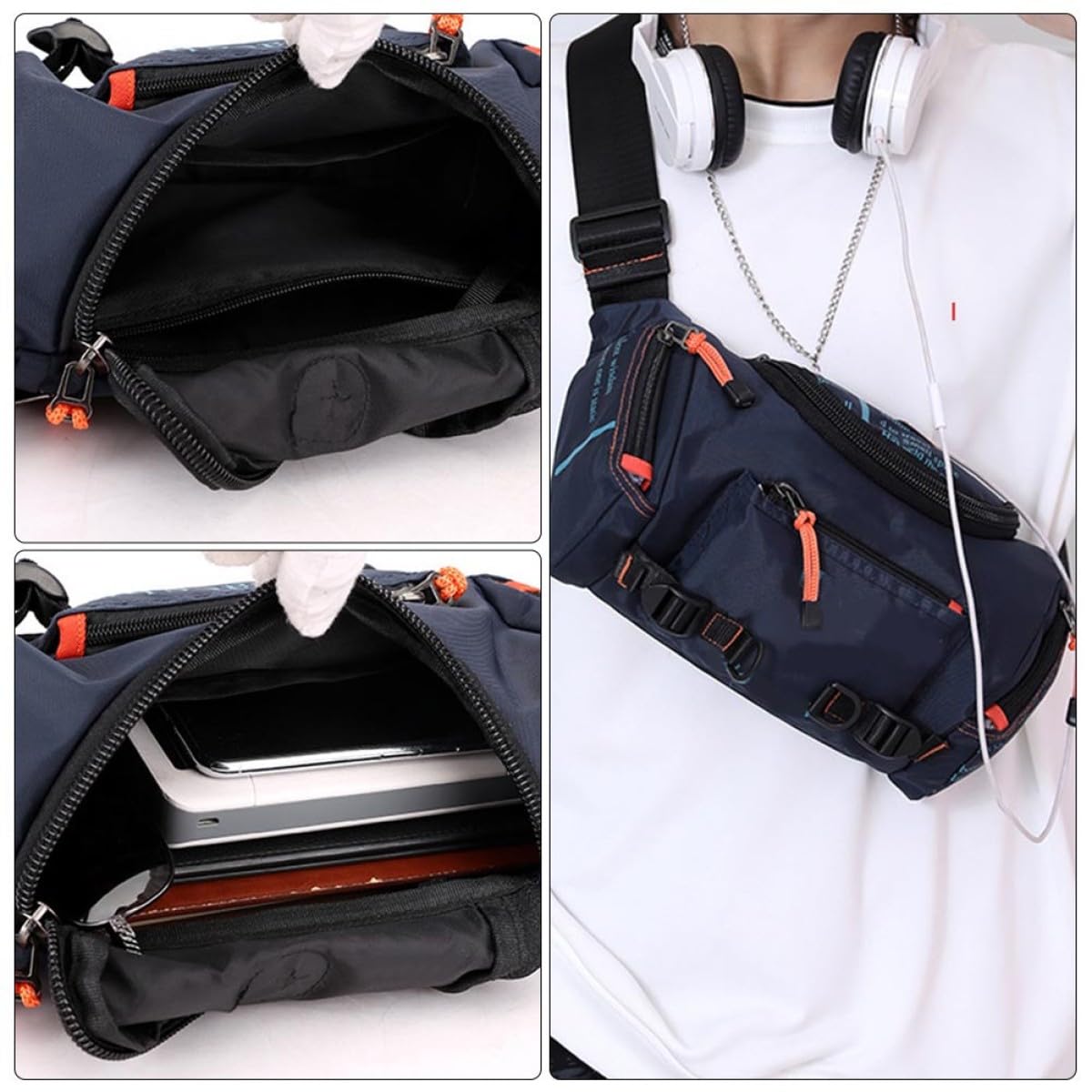 TOYANDONA Bolso de Pecho de Gran Capacidad para Actividades Bolso de Hombro Casual para Senderismo