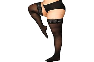 Enhance Your Curves: Plus Size Thigh High Stockings, Sheer Seduction for Every Woman