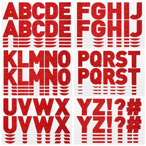 Image of Harloon 232 Pcs Large Glitter Letter Stickers, Red, 2.5 Inch