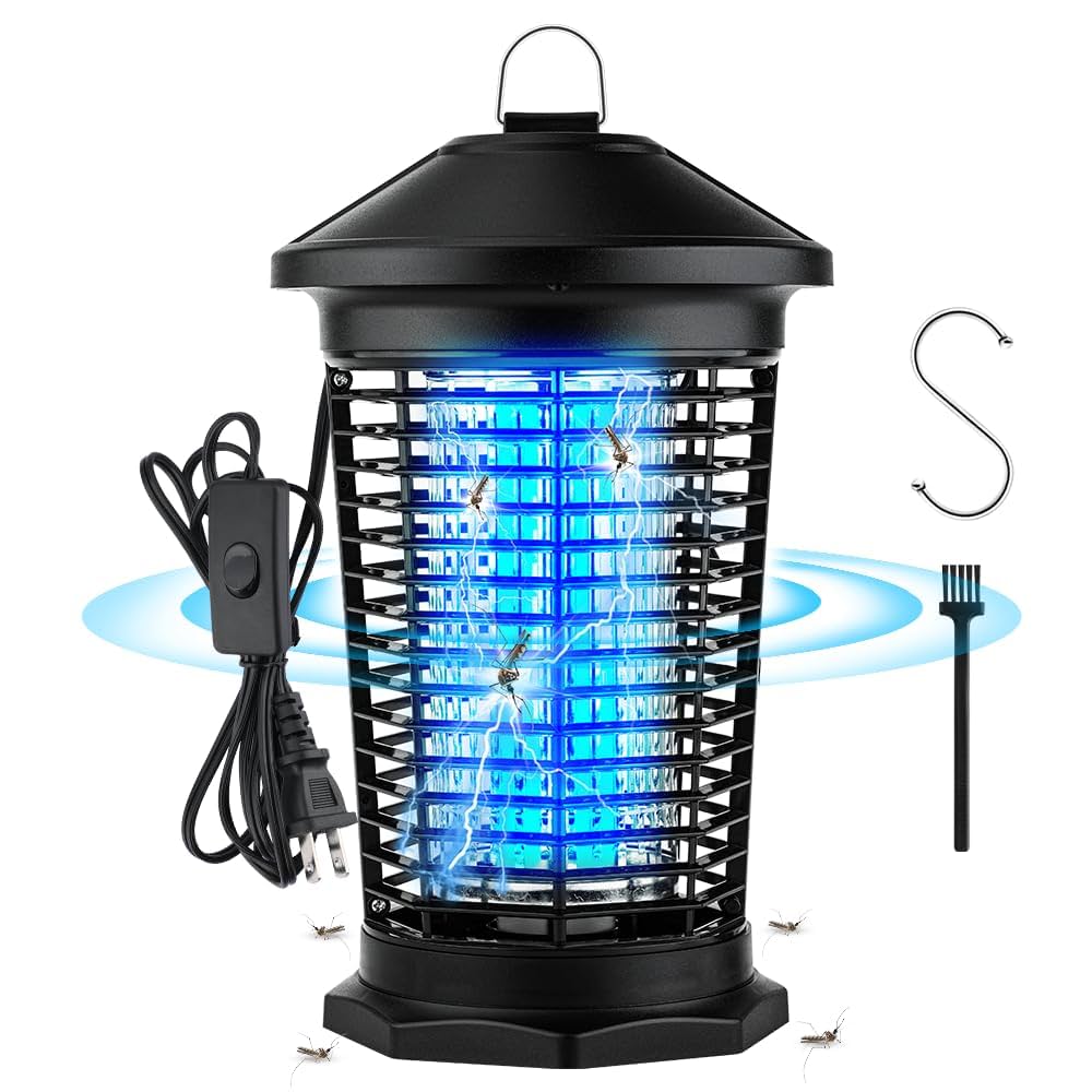 18W IPX4防水 電撃殺虫器 捕虫器 コバエ取り機 電気蚊取り器 Amazon | AUGYMER 電撃殺虫器 捕虫器 コバエ取り機 電気蚊取り器