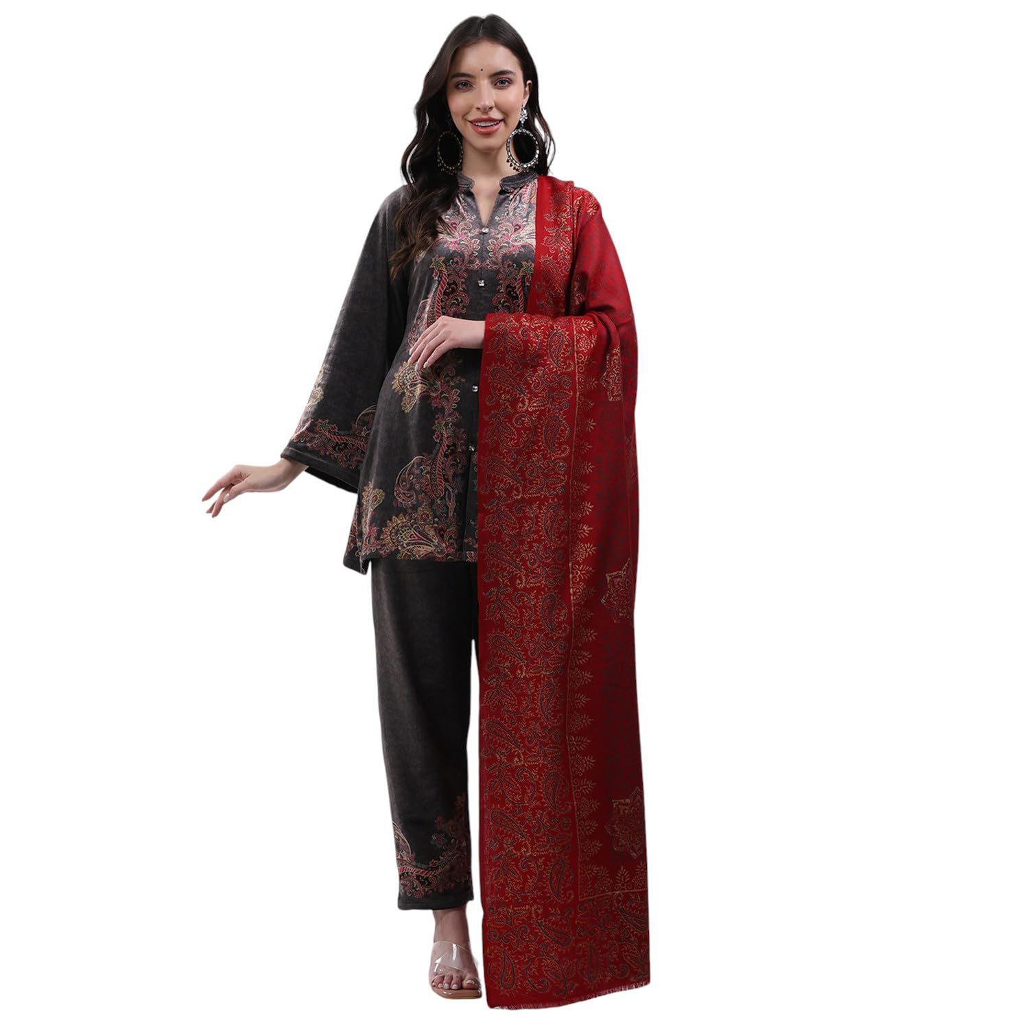 monte carlo Women Shawl | Soft Warm Stole for Ladies | Elegant Wool Wrap for Cold Weather | Stylish Traditional Winter Wear for Women (Pack Of 1)-picture-52