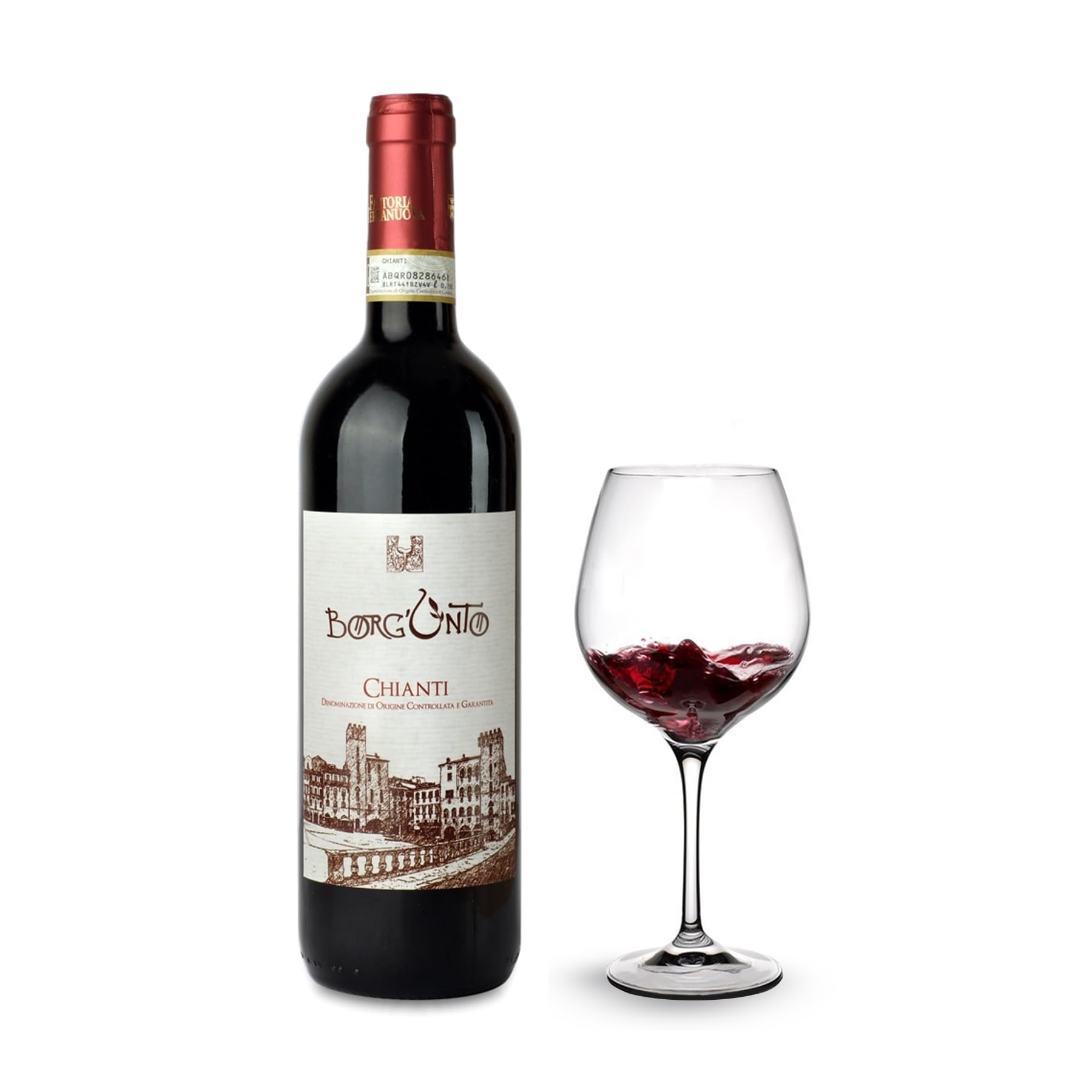 Borgunto® Chianti Rosso 2020 - Toskanischer Rotwein D.O.C.G. Colli Aretini - Paket 24 x 0,75L