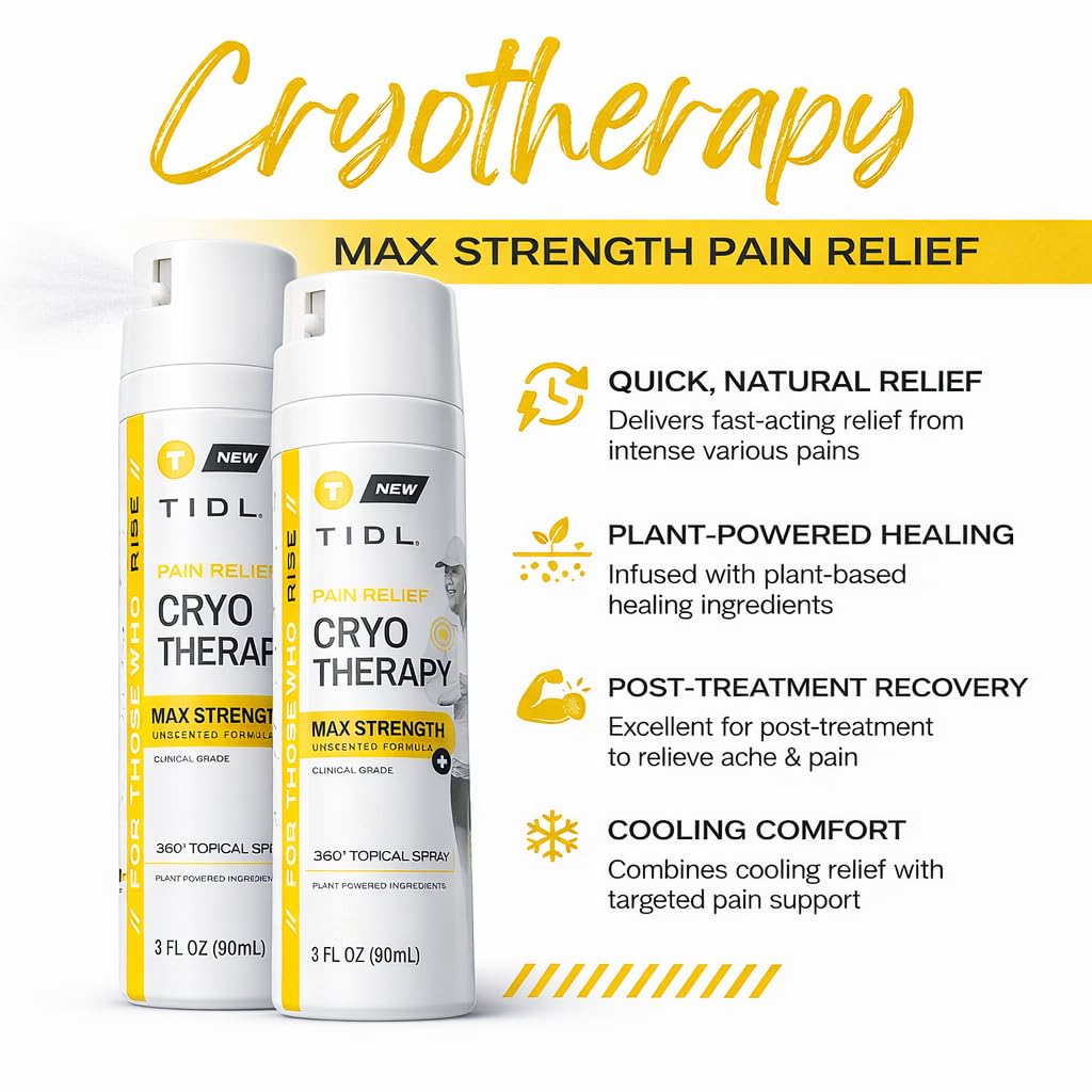 TIDL Cryotherapy Max Strength Pain Relief Numbing Spray, 3 fl oz — Amazon image 2