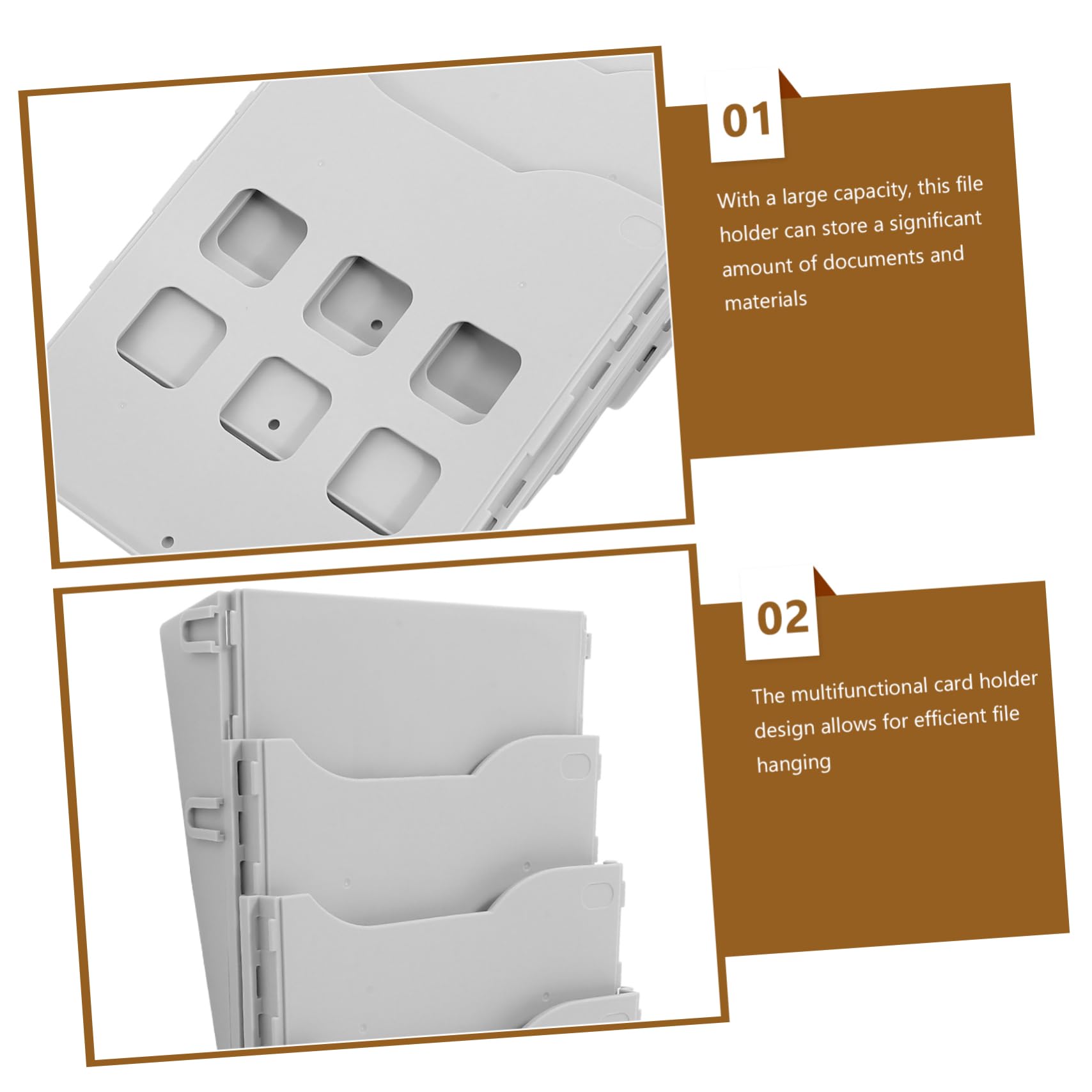 DOITOOL Porte-fichiers Mural Multi-grilles, Organisateur de Documents en Plastique, Grosse Capacité, Structure Robuste, pour Bureau et École