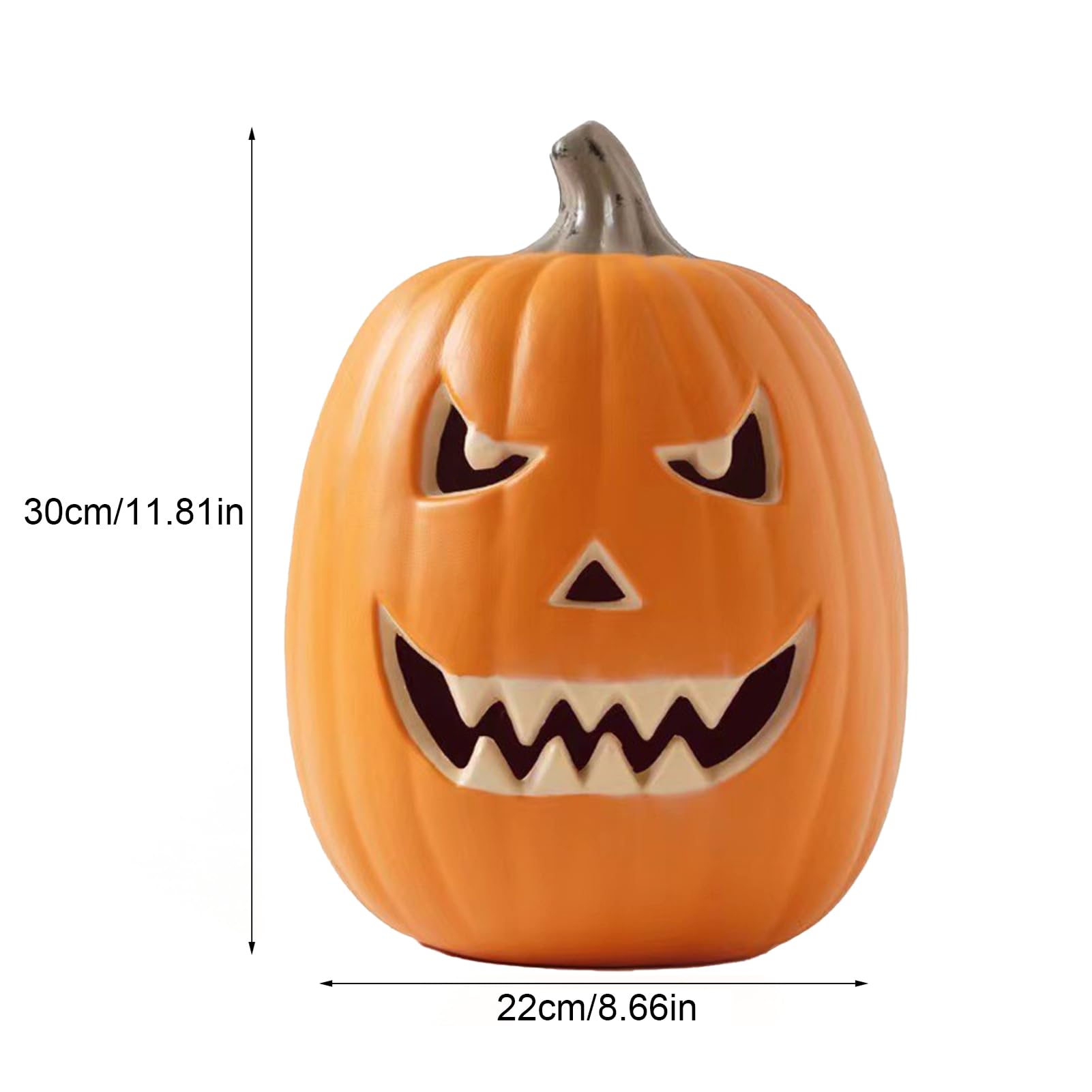 Halloweenowa Latarnia Dyniowa, światła Dyniowe Świecąca Latarnia Dyniowa na Baterie, Oświetlona Duża Dynia, Rozświetlona Dynia Vintage Dekoracje na Halloween (B)