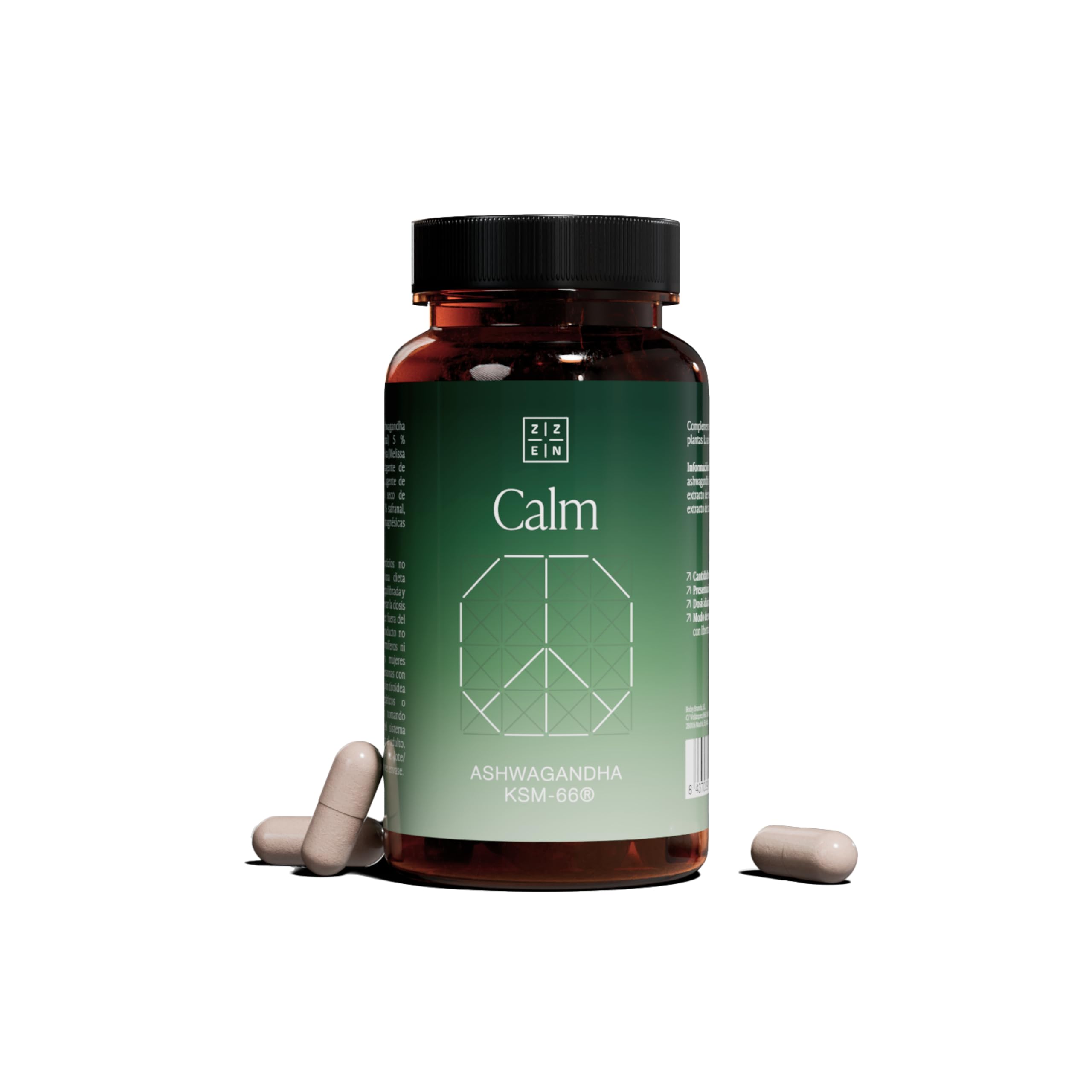 ZZEN Calm - Ashwagandha KSM-66® Vegan da 600 mg con Zafferano e Melissa | 5% Wit