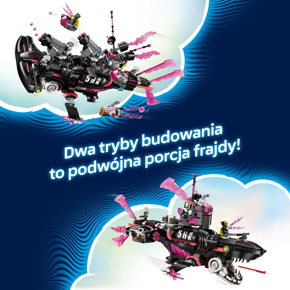 LEGO DREAMZzz Koszmarny Rekinokręt podwodny 71500 | rekinokręt podwodny, zabawka akcji, prezent dla chłopca i dziewczynki 9+, przygoda fantasy, 1413 elementów