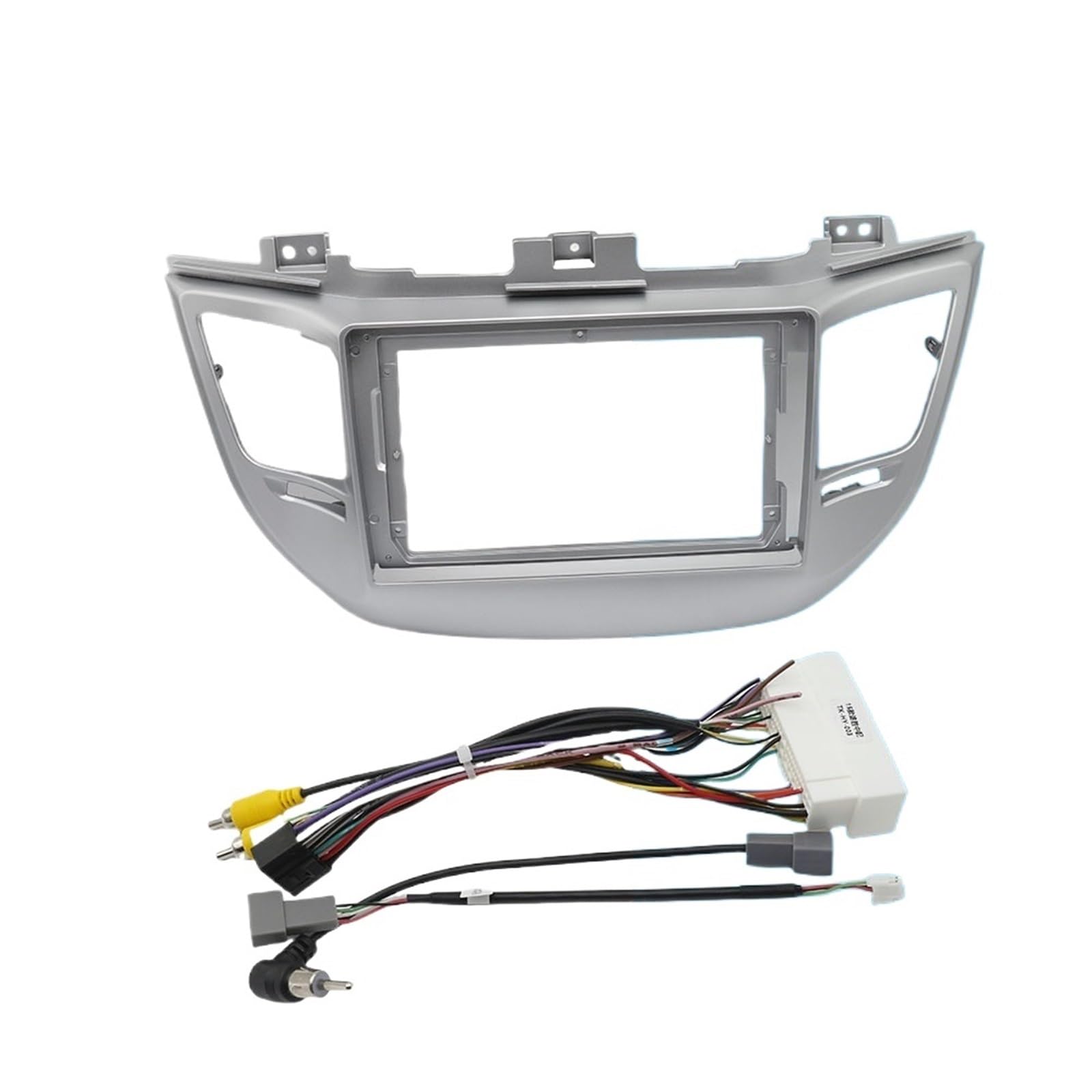 JKELPV Car Radio Frame Kit Fit For HYUNDAI TUCSON 2015-2017 9INCH Car Radio Stereo Navigation Cables Harness Frame Radio adapter(LHD Frame cable)