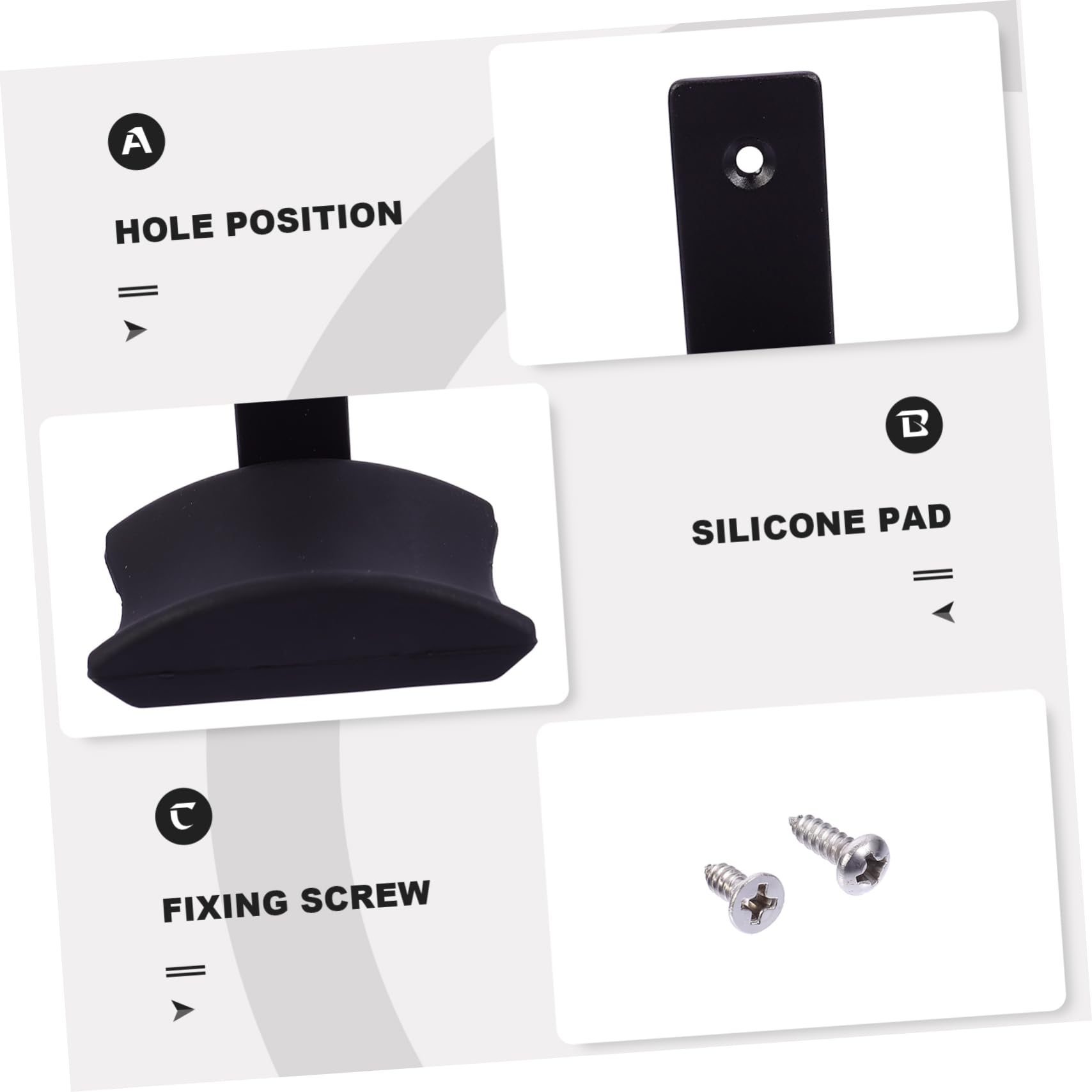 PRETYZOOM 3 Pz supporto per cuffie portacuffie da scrivania stand scrivania supporti per computer supporto per computer per cuffia porta gancio da per Black