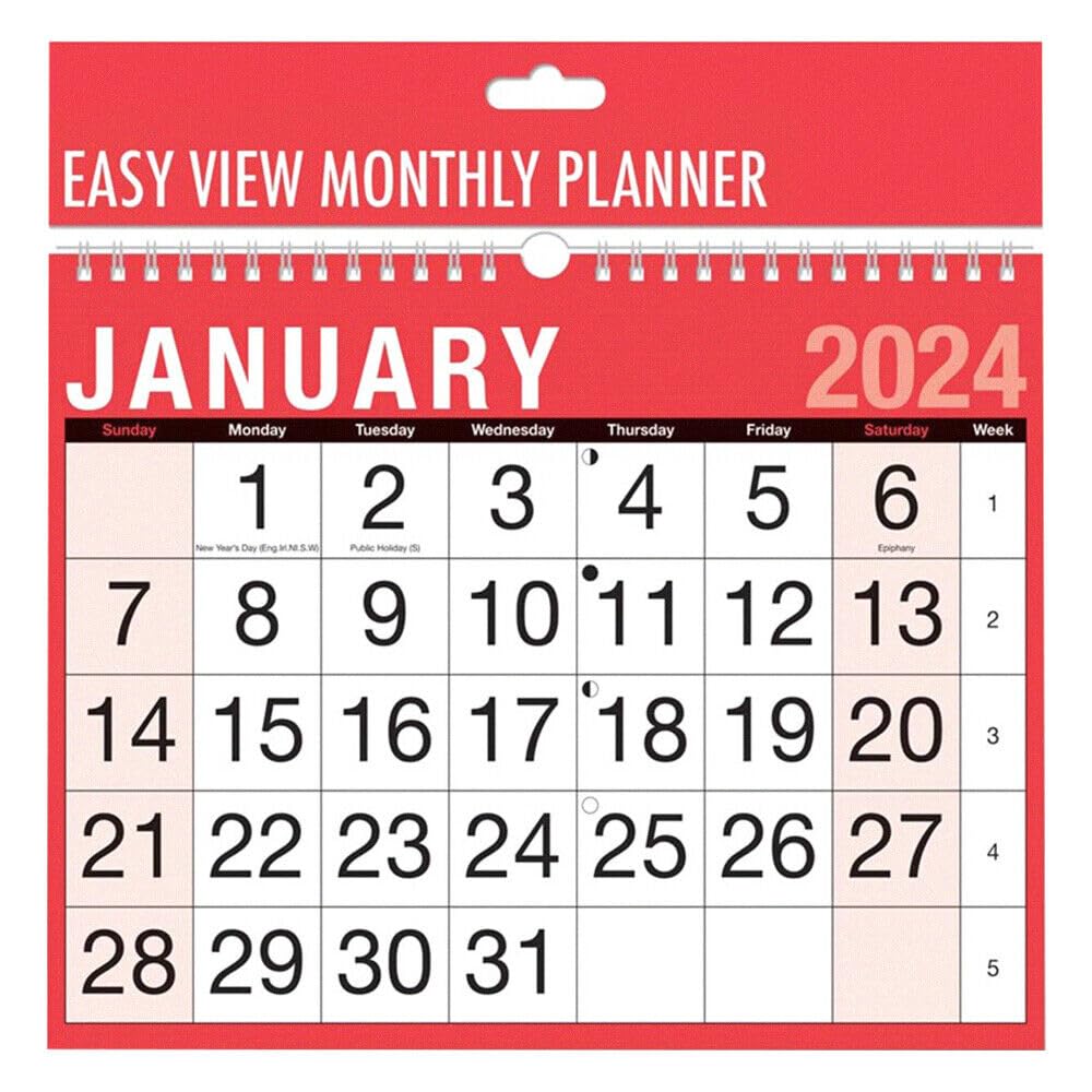 UKDD® 2026 A4 Wall Calendar Planner - Home Office Easy View Large One Month to View For Home & Office Business School University