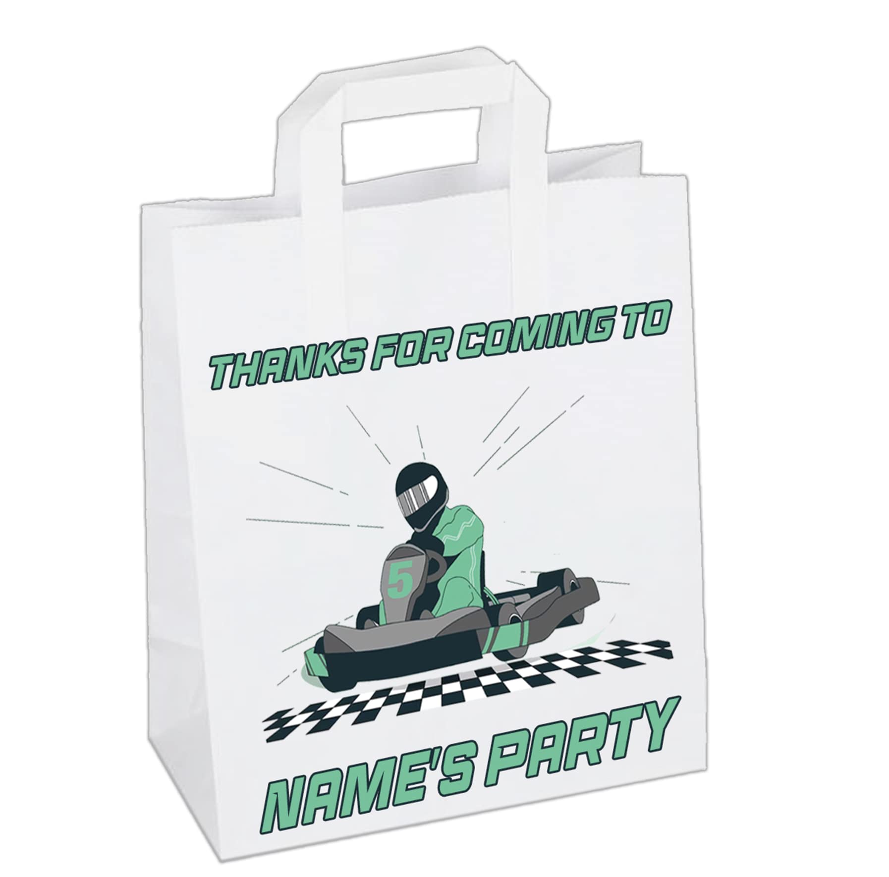 AK Giftshop Personalised Go Kart Karting Party Bags Goody Loot Treat Gift Bags (Pack of 12)
