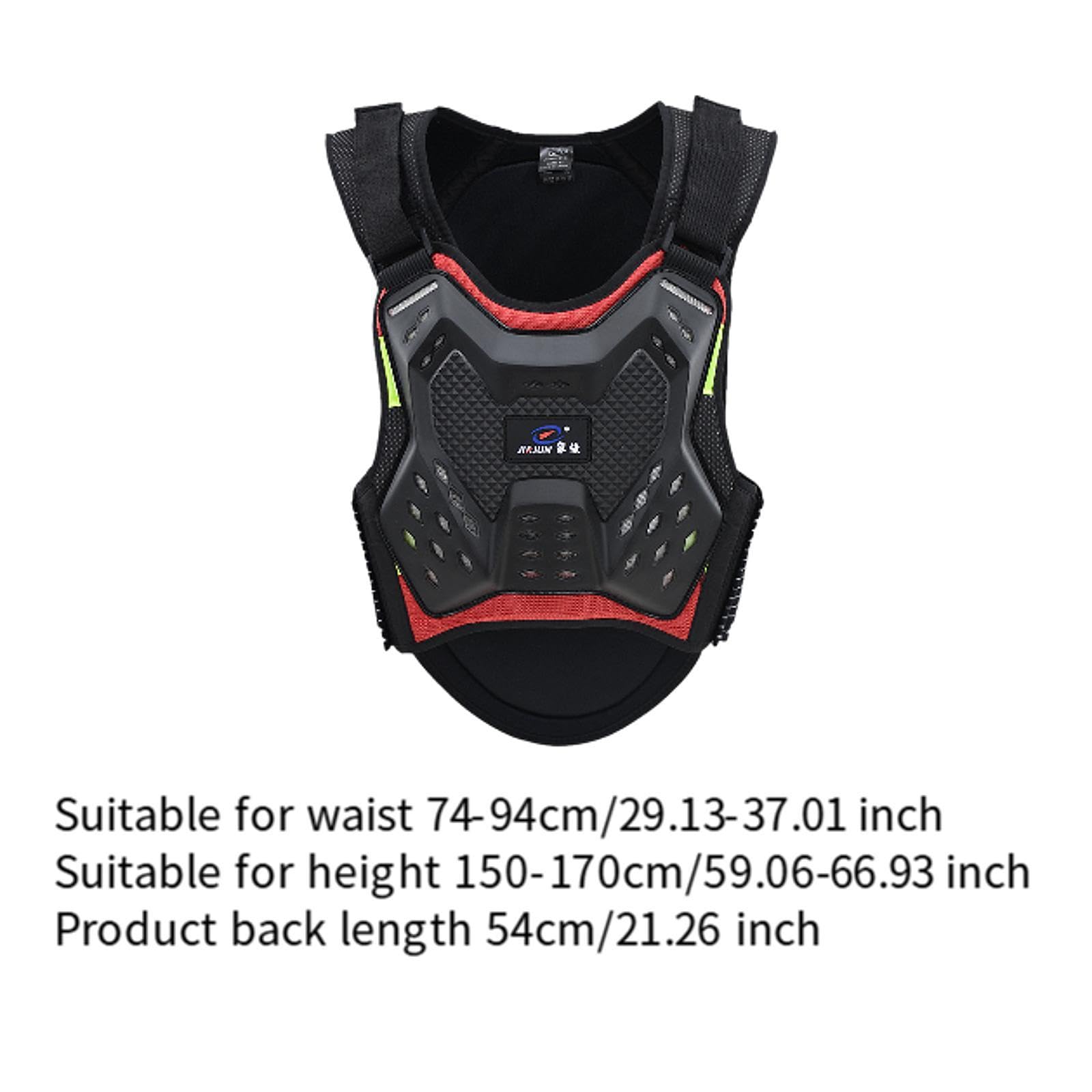 Milageto Pettorina Protettiva Motocross Gilet Armatura Uomo Donna Vestito Torace Schiena Protezione Leggera Fasce Regolabili Materiale Resistente Adatto a, M