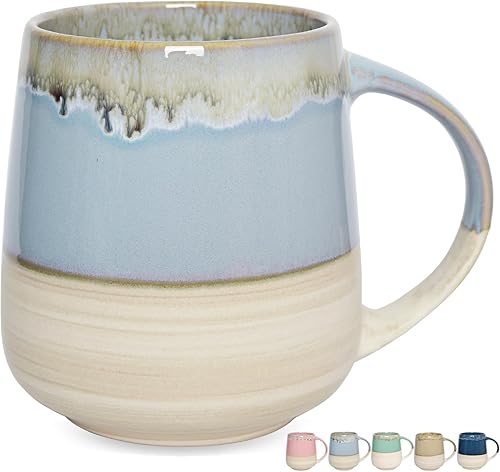 Bosmarlin Taza de café de cerámica extragrande, 23 onzas, apta para lavavajillas y microondas, taza de té grande de gran tamaño, esmalte reactivo