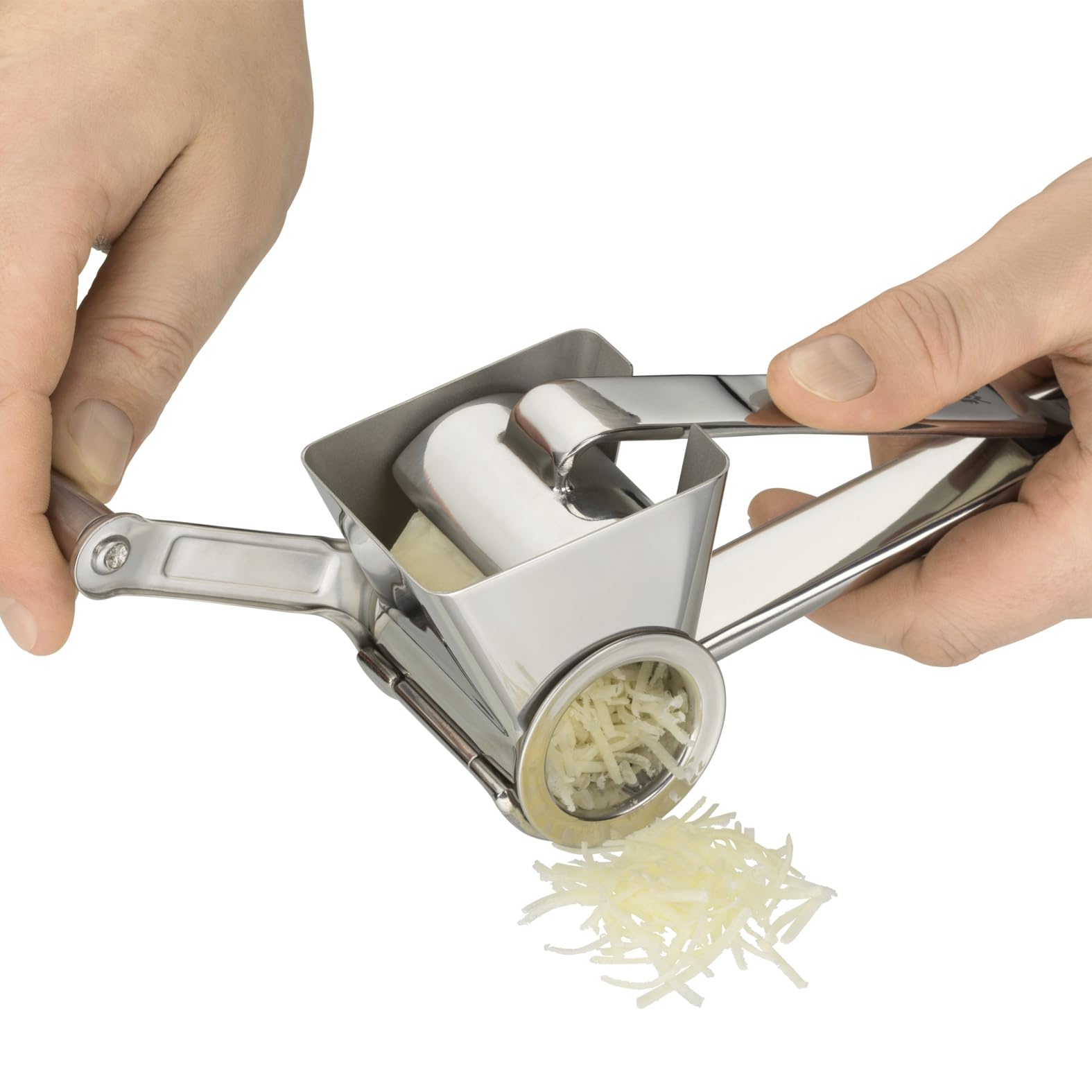 WMF Gourmet Parmesanreibe Kurbel 18 cm, Parmesanmühle, Käsereibe mit Kurbel, Edelstahl, spülmaschinengeeignet