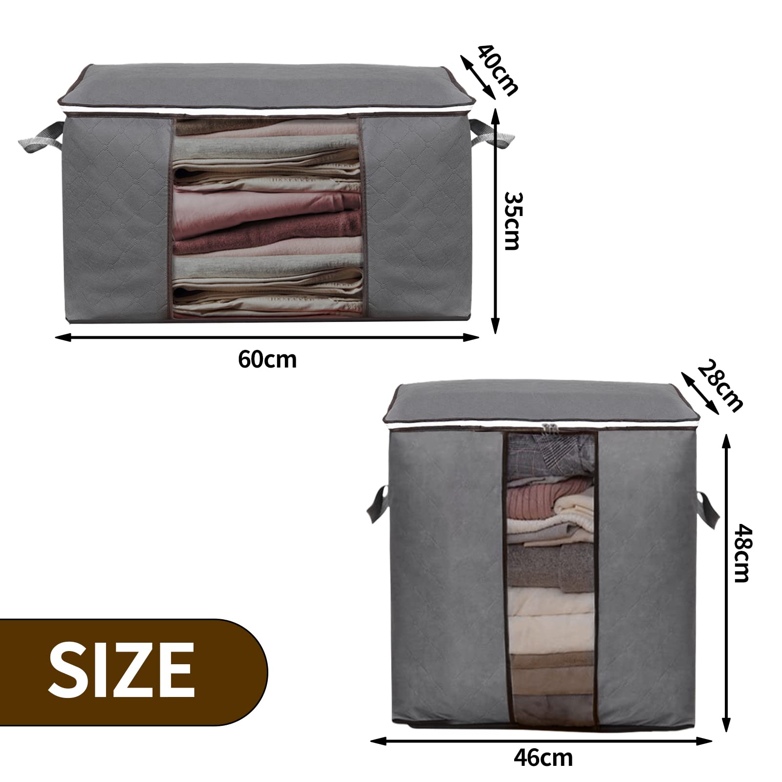 6 Scatole Organizzative Per Armadio - Pieghevoli E Traspiranti - Ideali Per Vestiti, Coperte, Biancheria - Con Manico