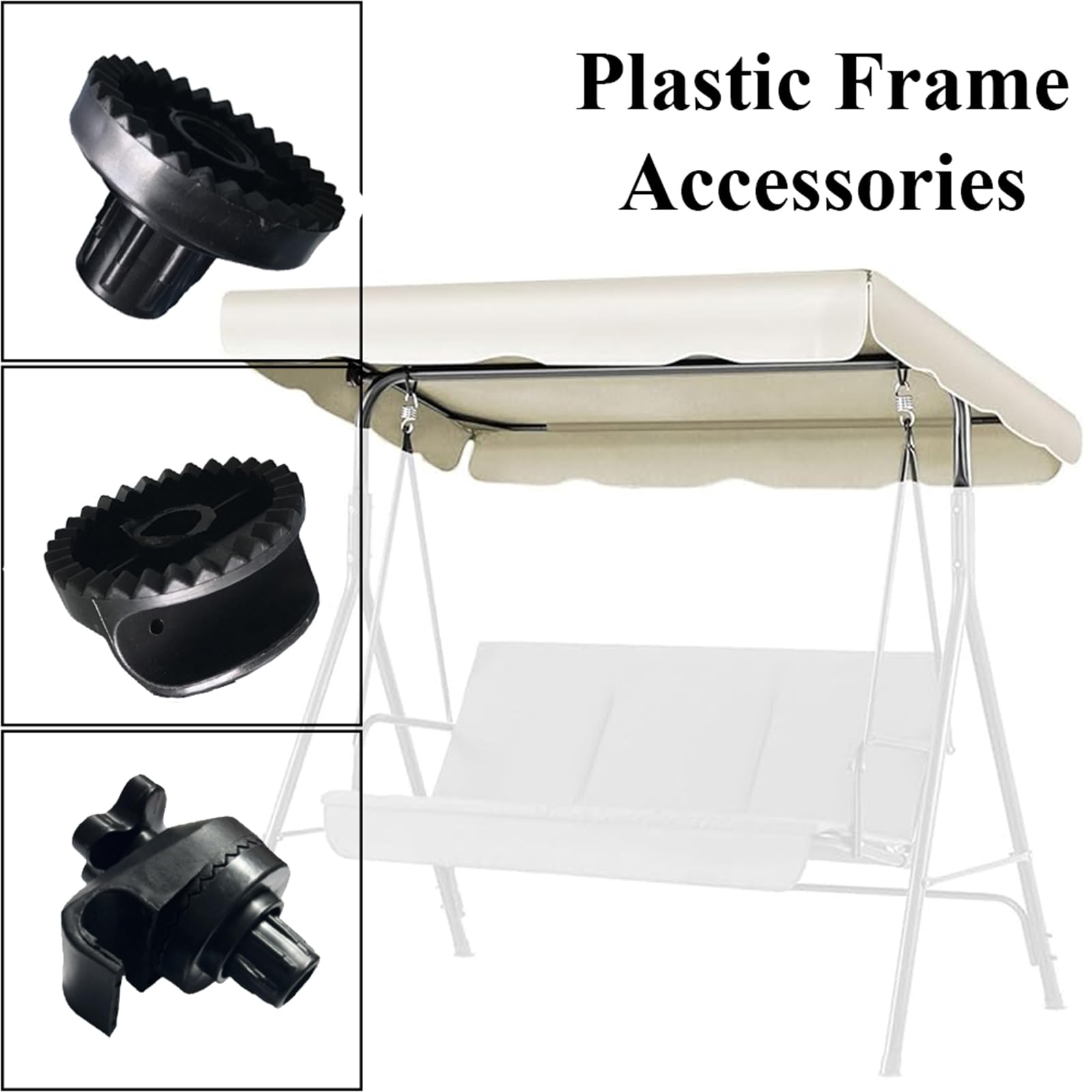 TopHomer Accessori per baldacchino, accessori per altalena da giardino, accessori di ricambio in plastica per baldacchino e telaio a dondolo con funzione di regolazione dell'inclinazione