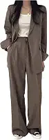 Terno Calças Terno Jaqueta Feminina Slim Casual, Camelo, XXG