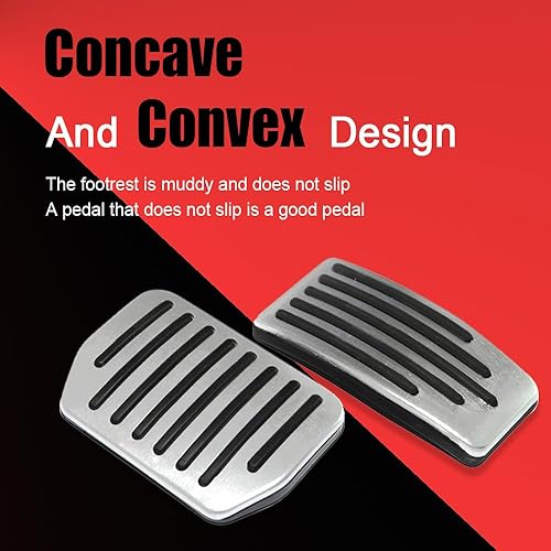 Miniatura 3 de Juego de almohadillas de pedal de pie, fundas de aluminio para pedales de automóvil, almohadillas antideslizantes para pedales de pie, fundas para