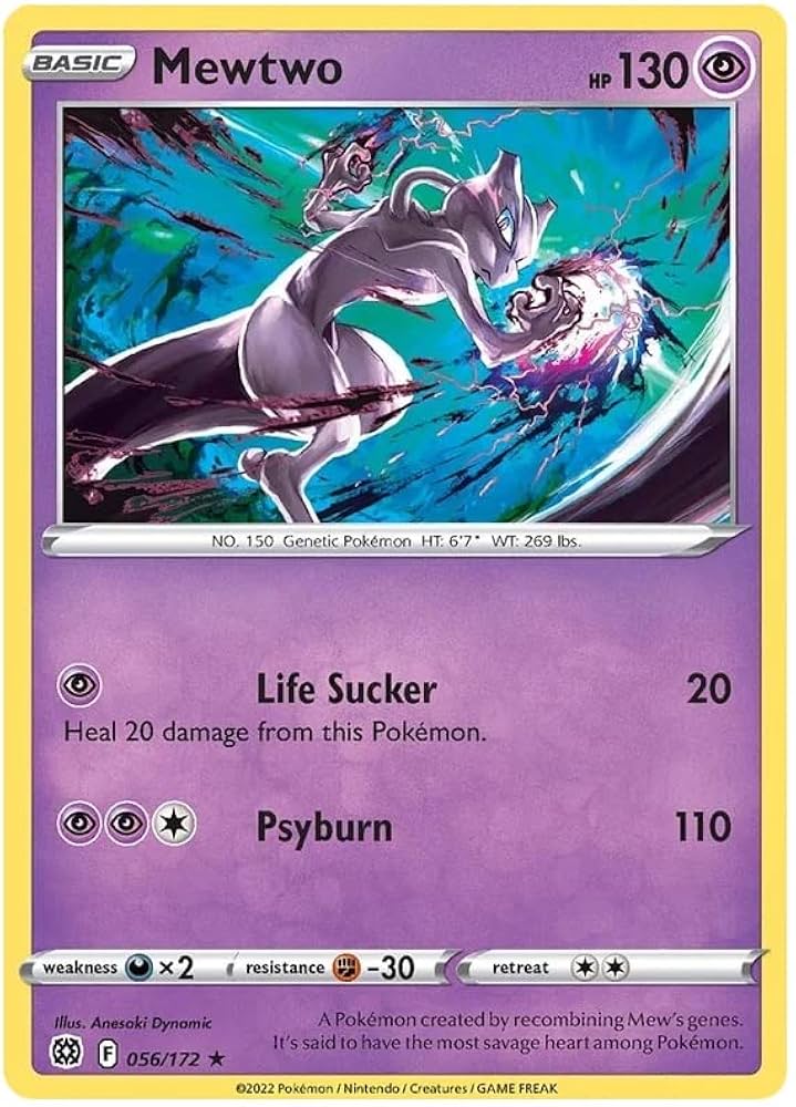 Amazon.com: Mewtwo - 056/172 - Rare - Sword & Shield