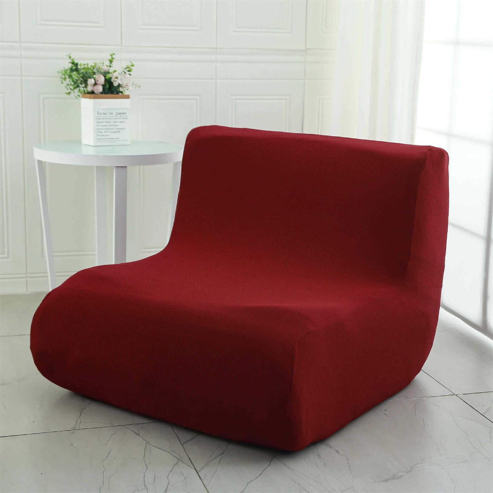 Housse fauteuil 1 place sans accoudoirs extensible pour rénover un canapé de lit usé